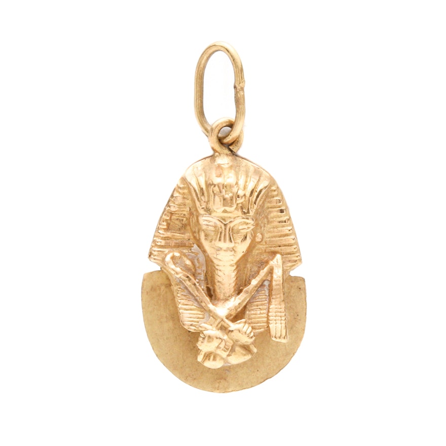 18K Yellow Gold Beveled Pharaoh Pendant