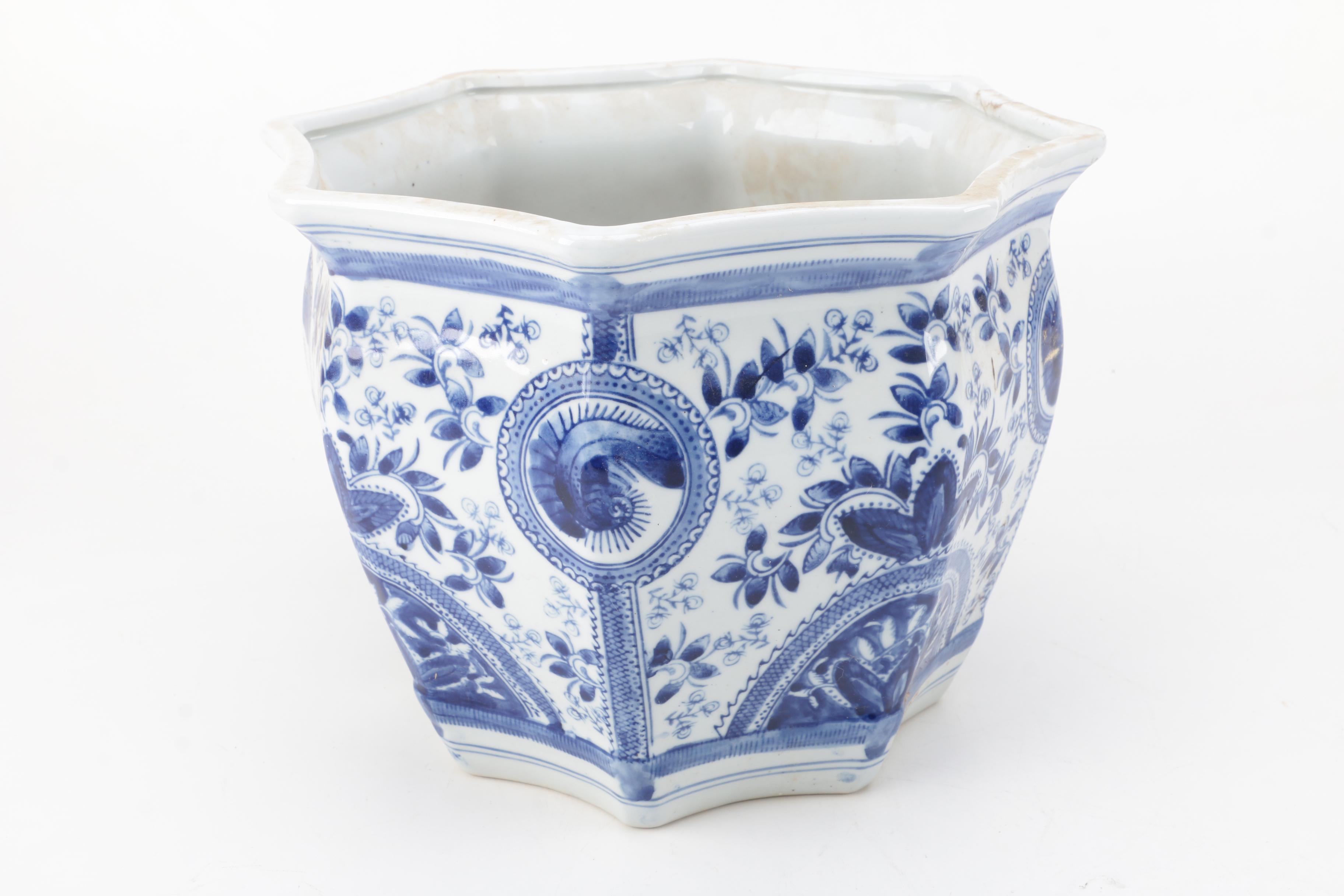 Blue and White Planters