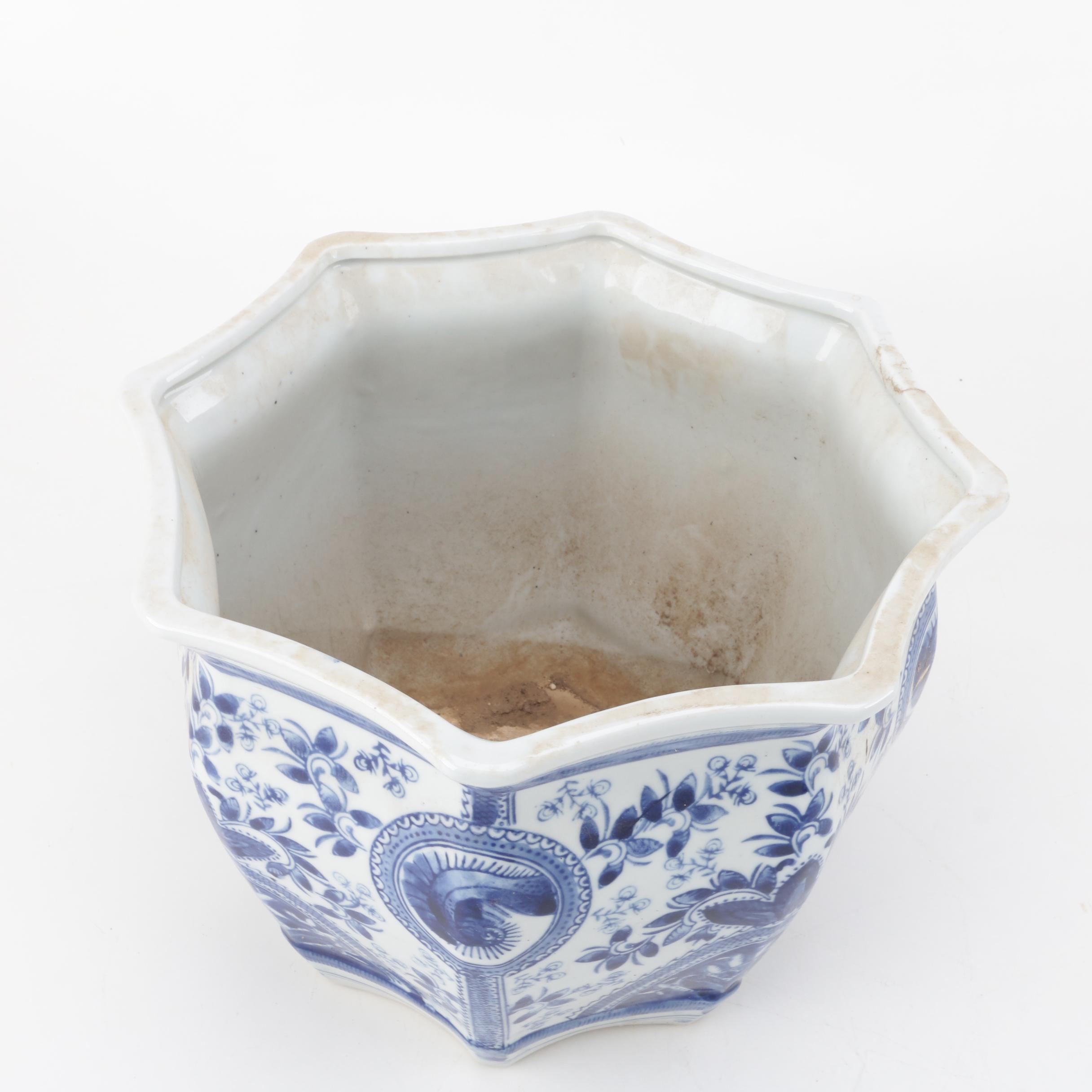 Blue and White Planters