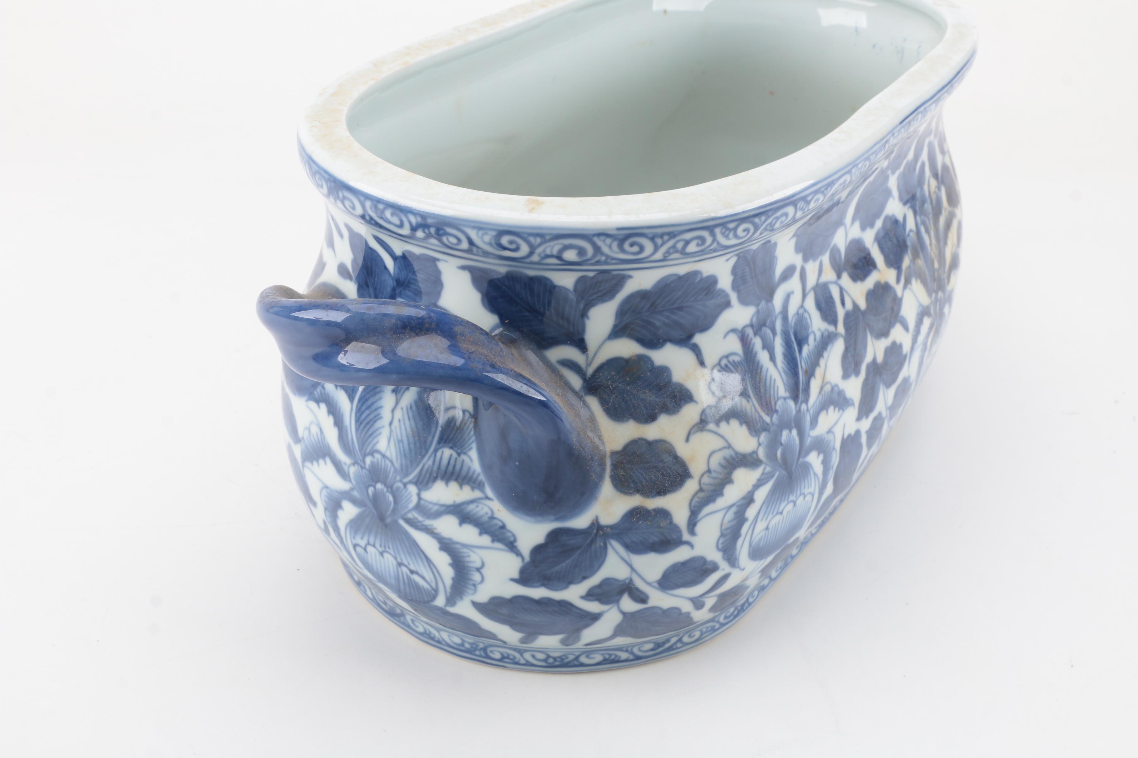 Blue and White Planters