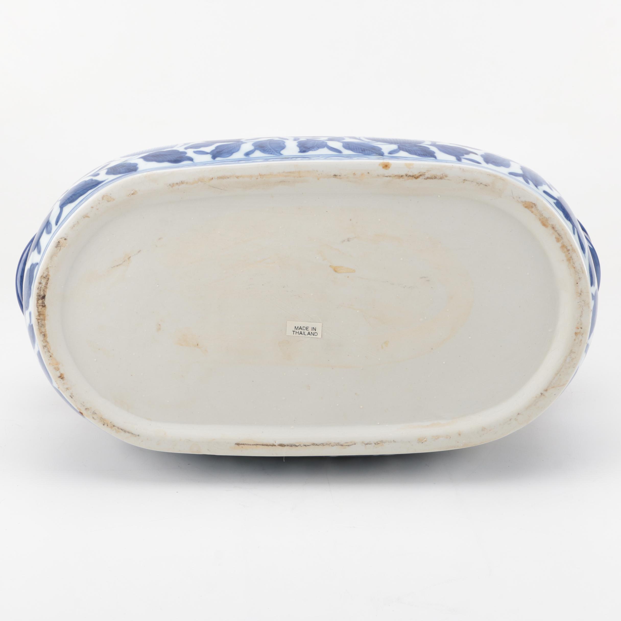 Blue and White Planters