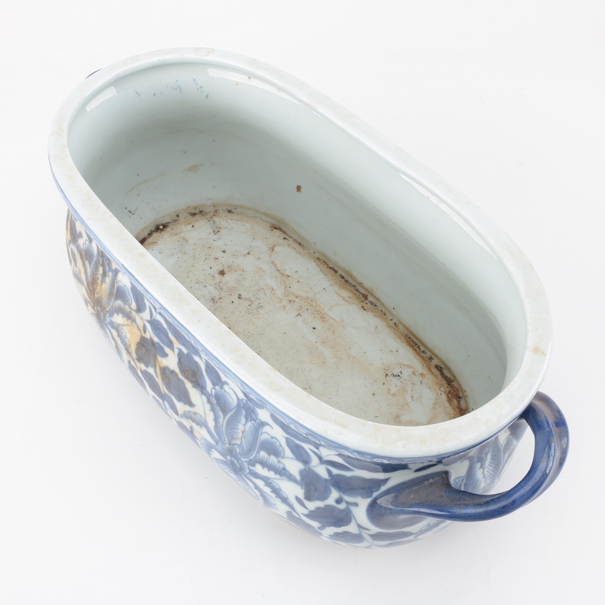 Blue and White Planters