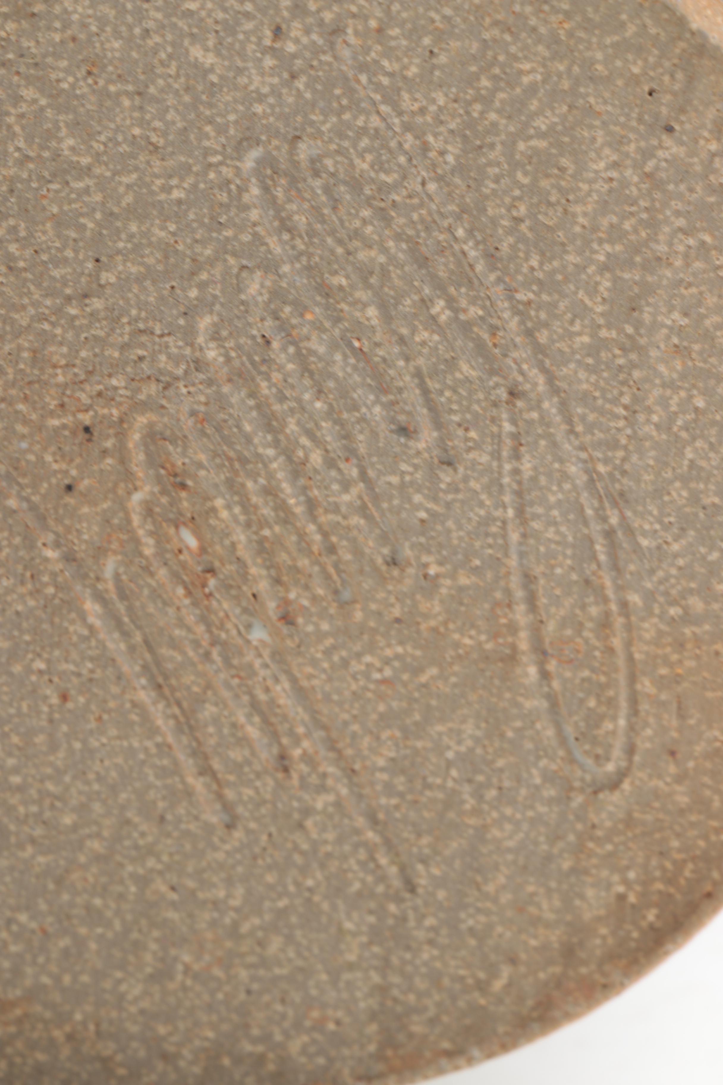 Signed Hand Thrown Stoneware Utensil Crock