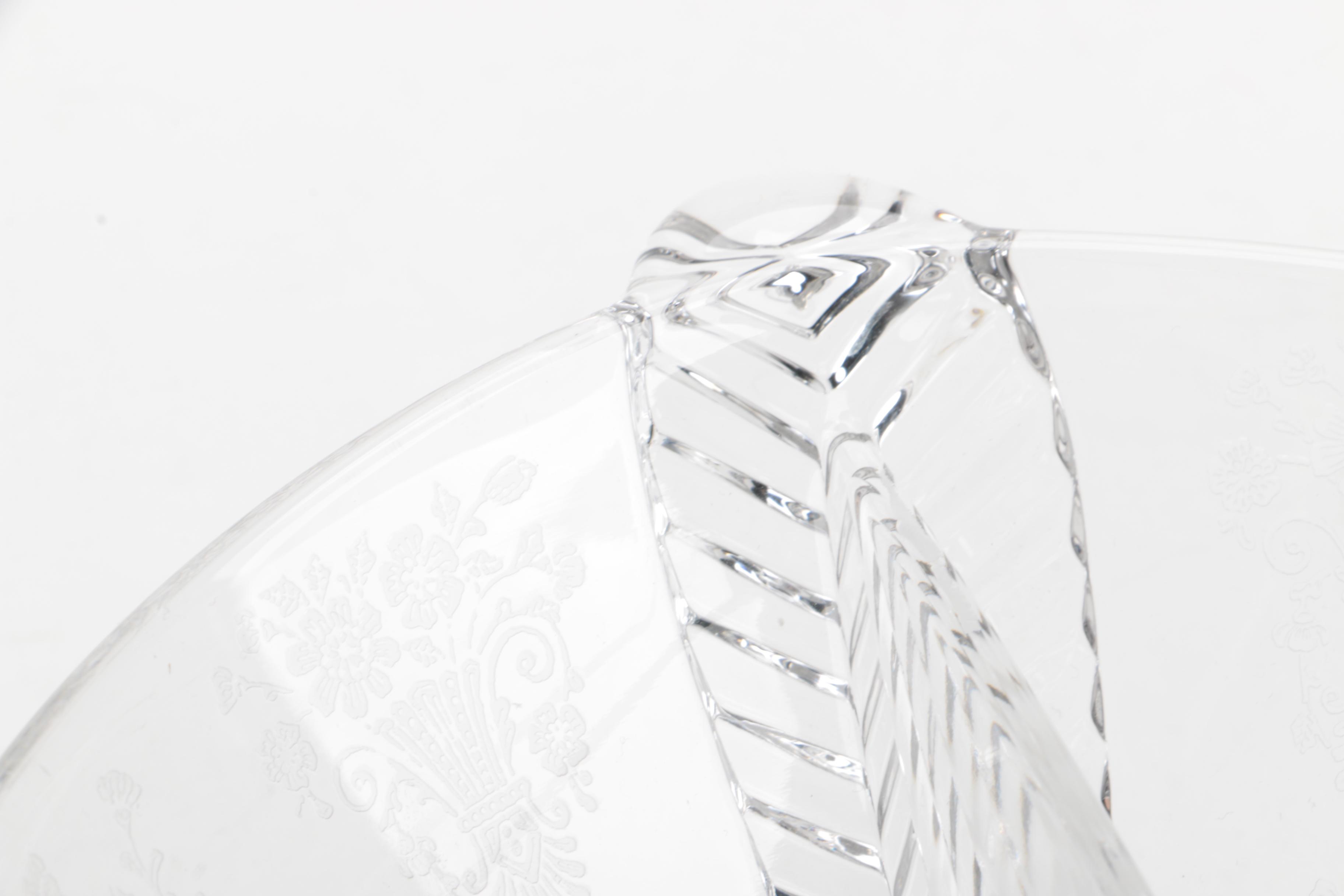 Sterling Silver and Glass Three Way Compartment Decorative Table Dish