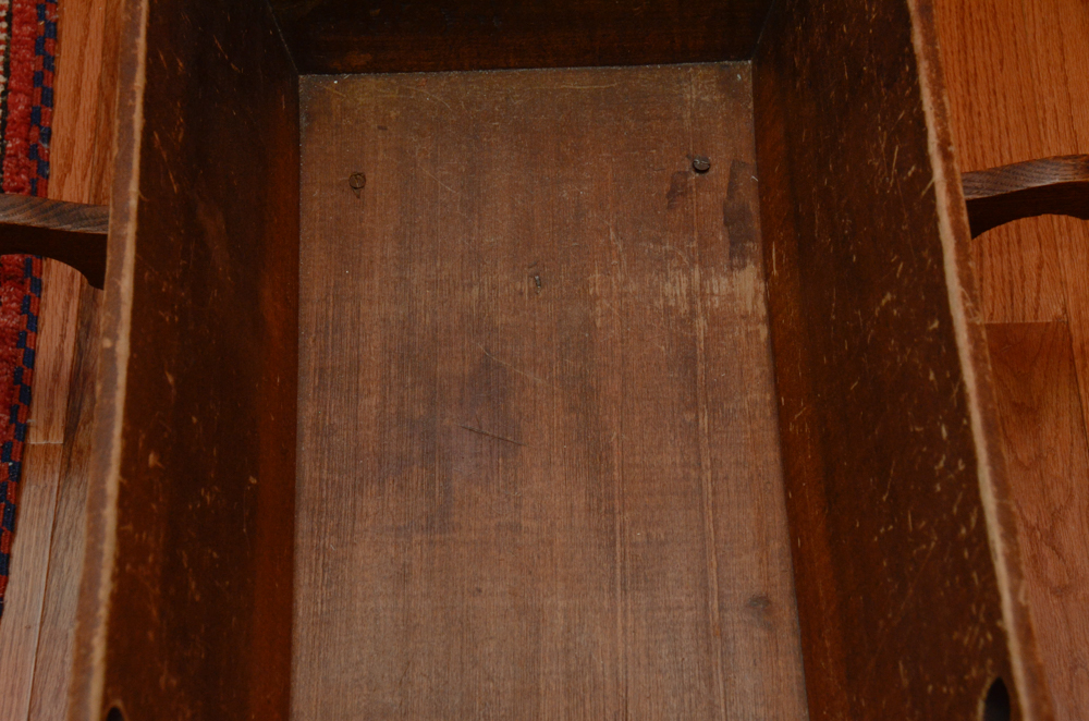 Antique Colonial Revival Baby Cradle with Exposed Dovetail Corner Joints