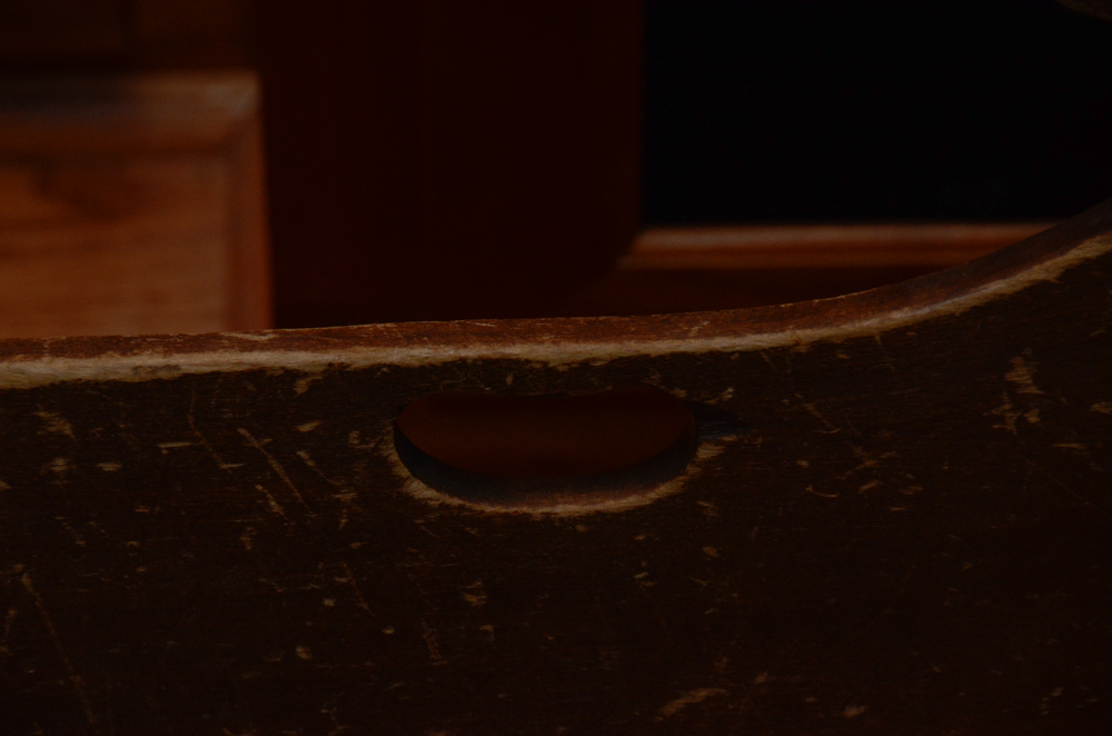 Antique Colonial Revival Baby Cradle with Exposed Dovetail Corner Joints