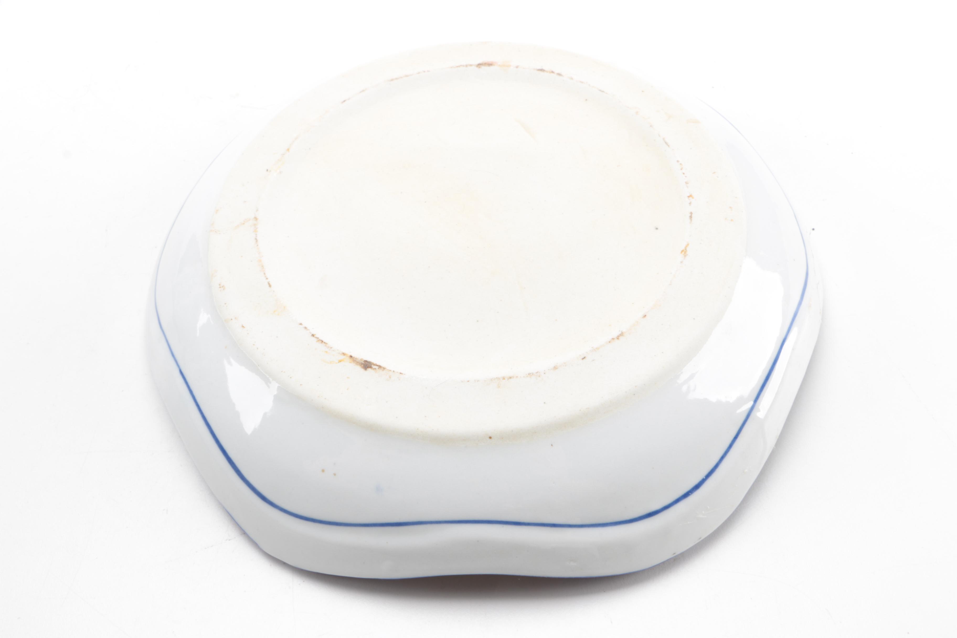 Blue and White Ceramic Vases and Dish