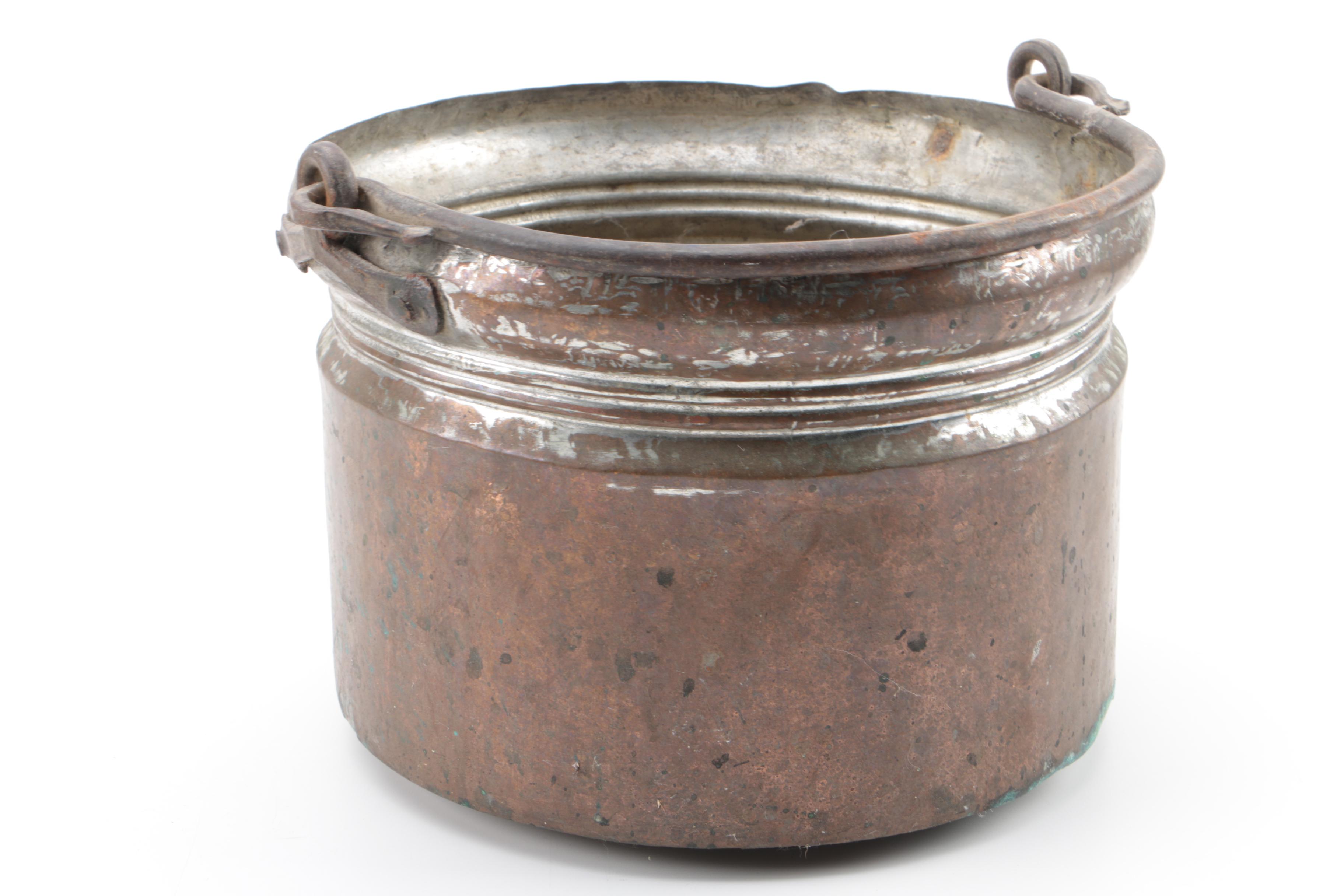 Vintage Tin Lined Copper Pails