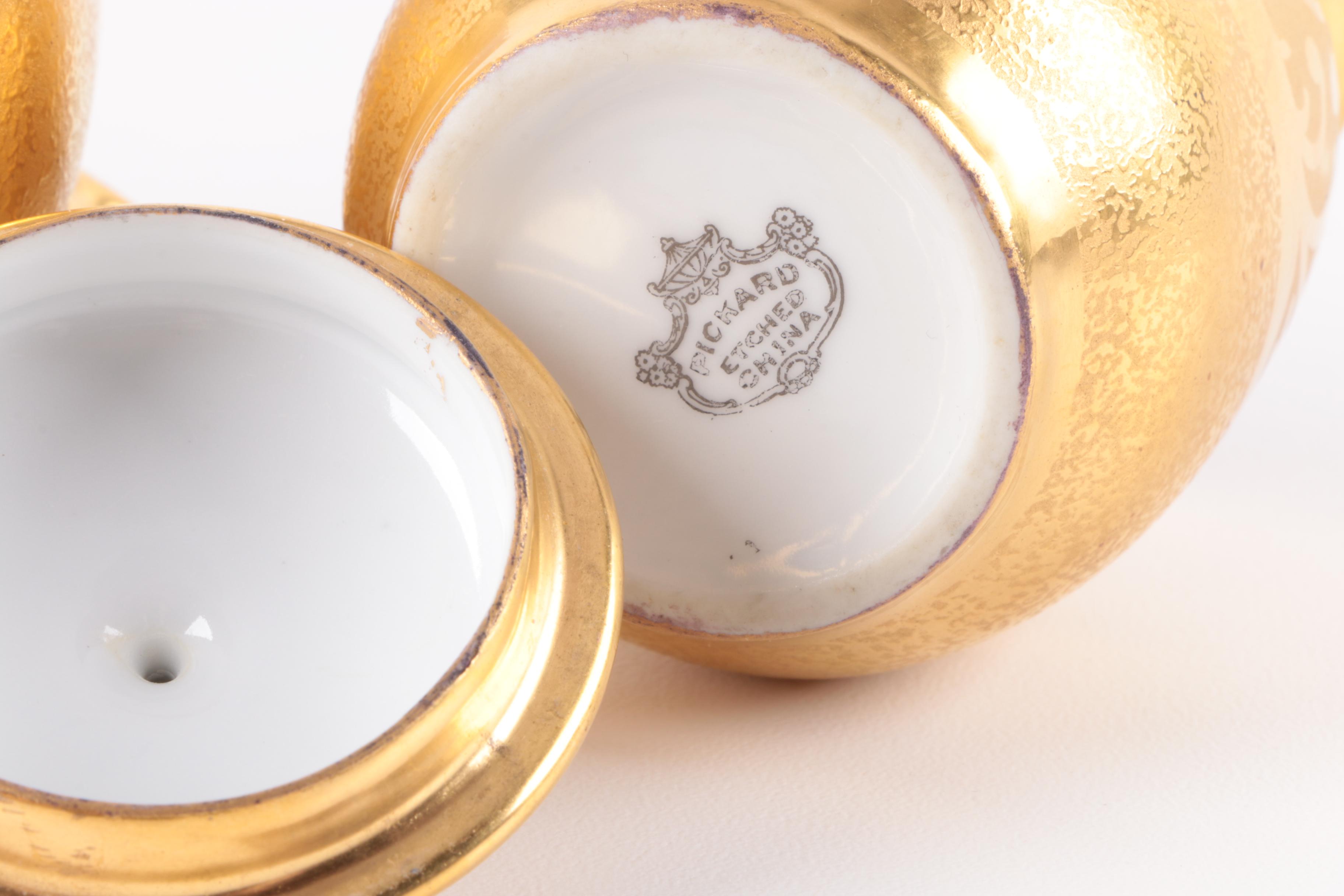 Vintage Pickard China Gold Encrusted Serveware