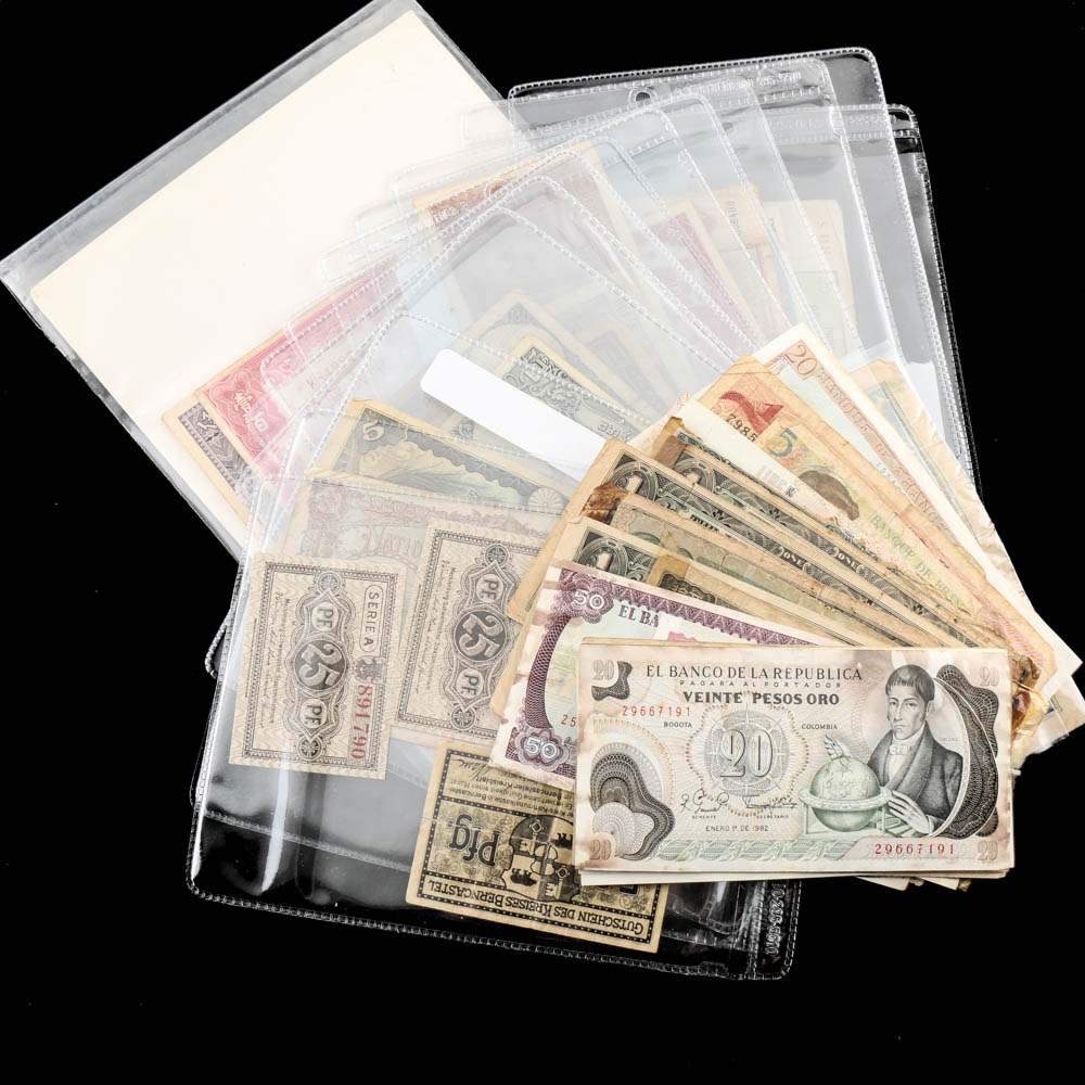 Vintage Foreign Paper Currency Collection
