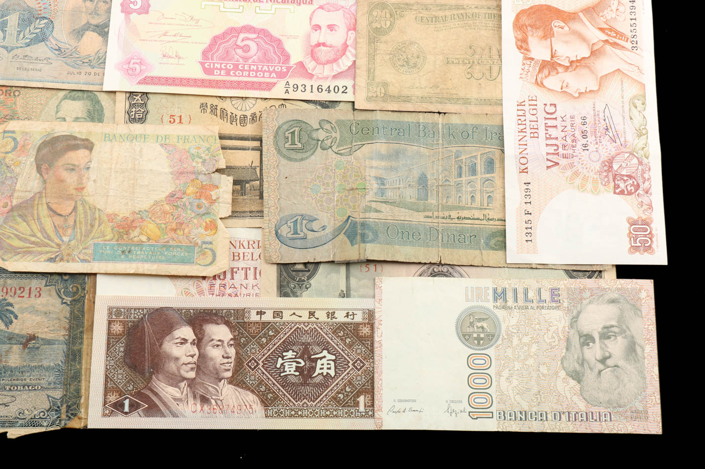 Vintage Foreign Paper Currency Collection