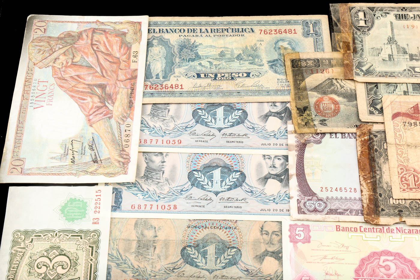 Vintage Foreign Paper Currency Collection