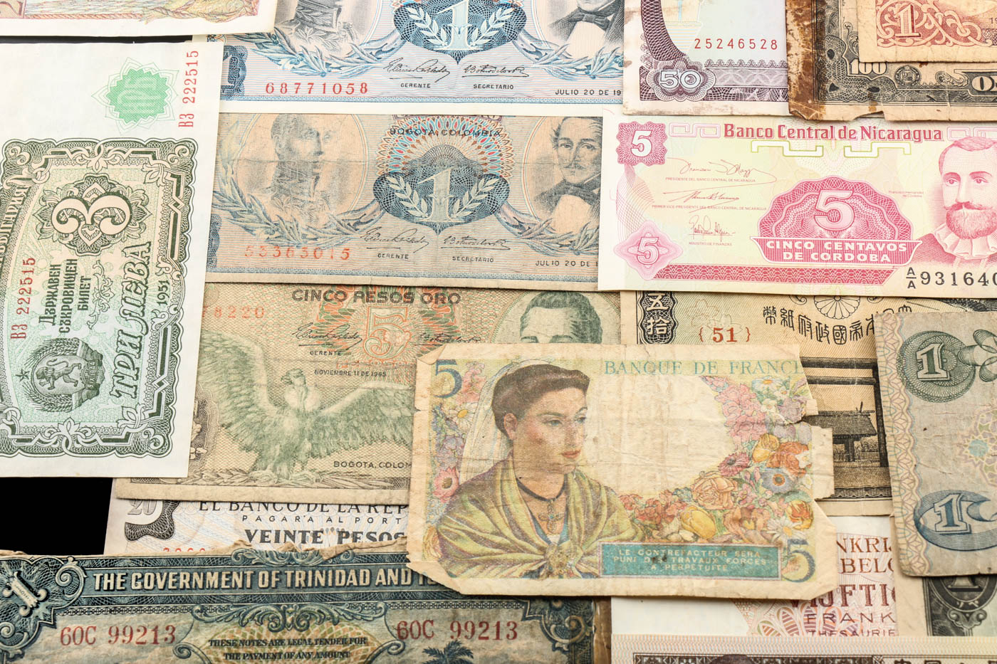 Vintage Foreign Paper Currency Collection