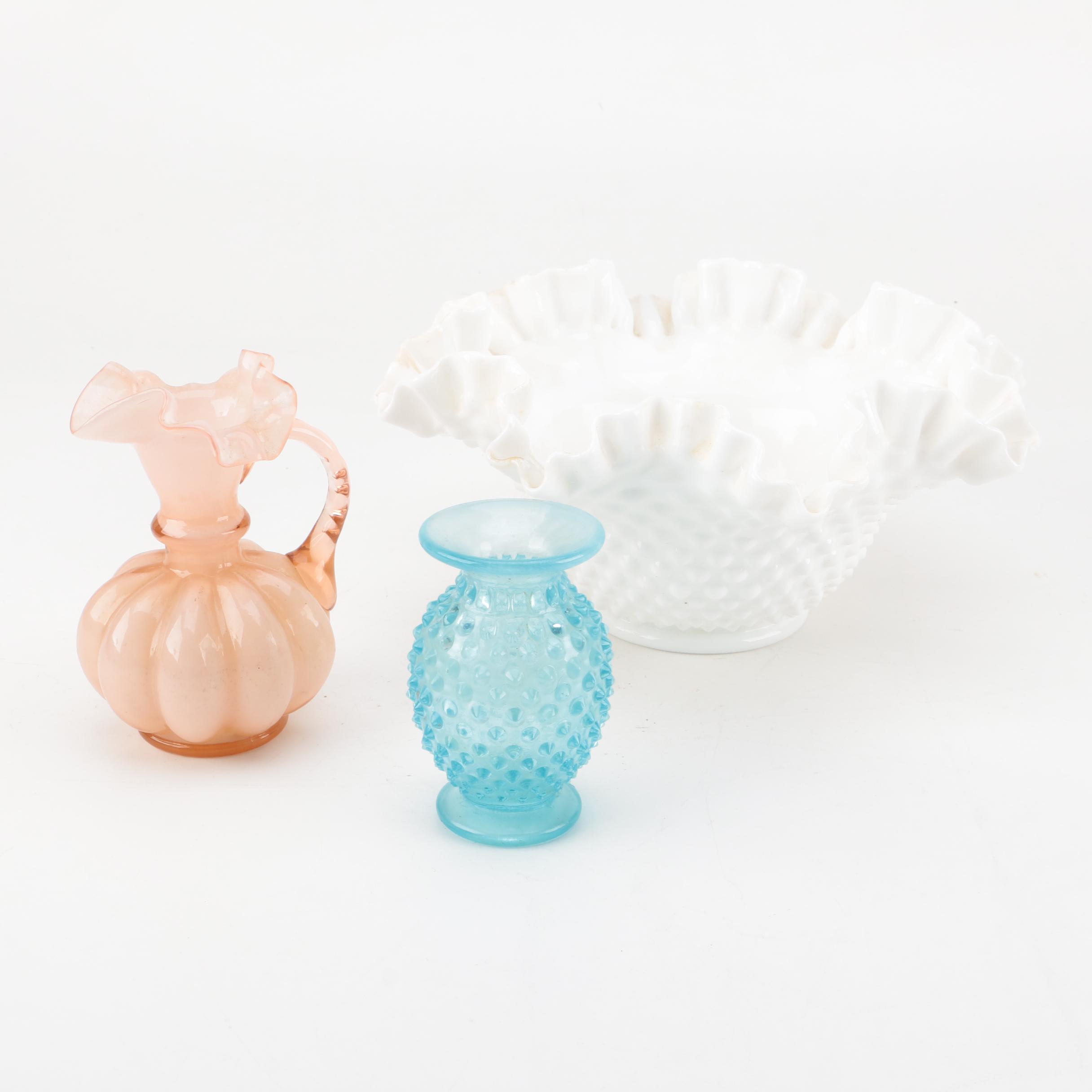 Fenton "Hobnail" and "Rose Overlay" Glassware