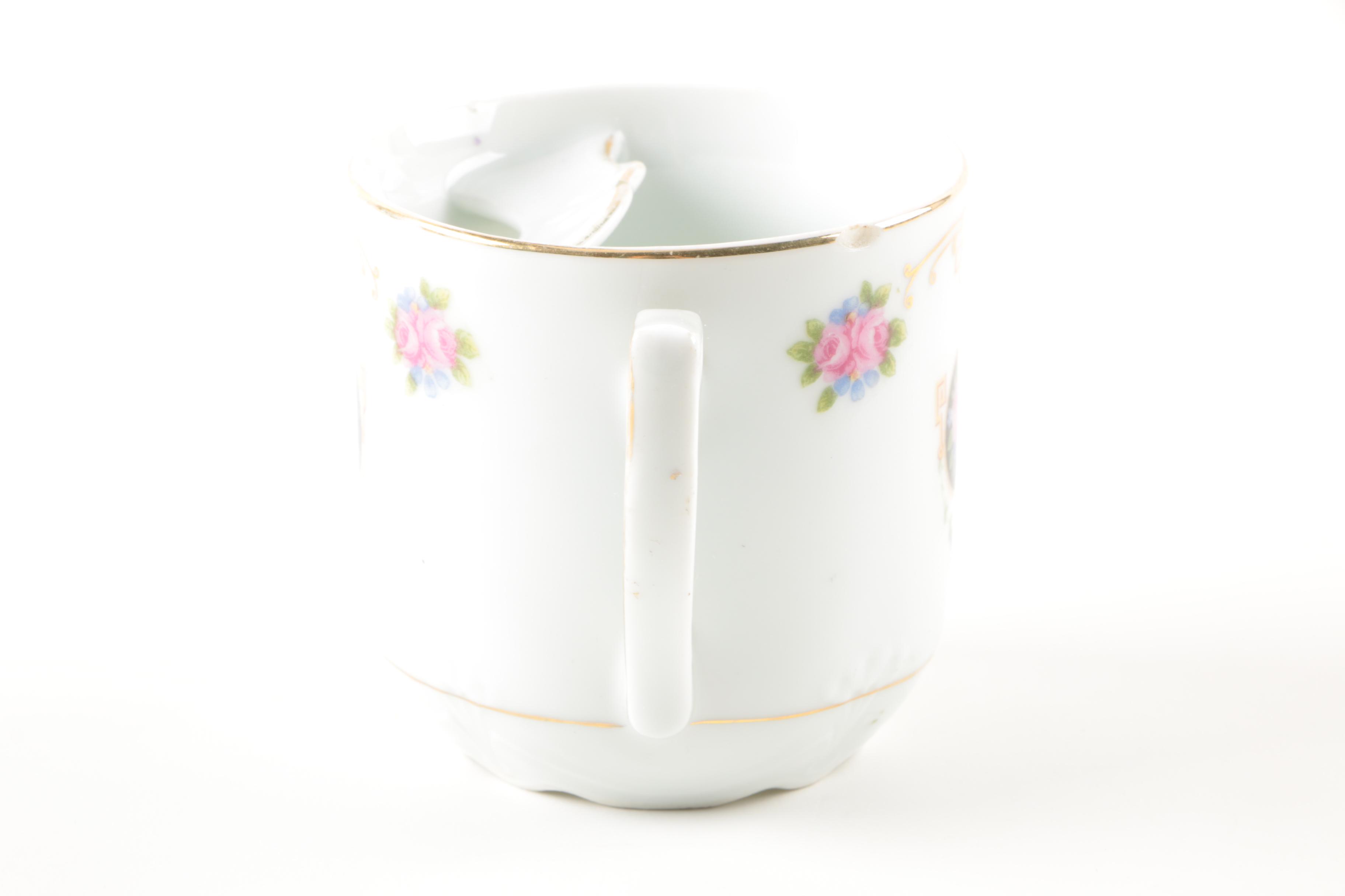 Vintage German Porcelain Mustache Mugs