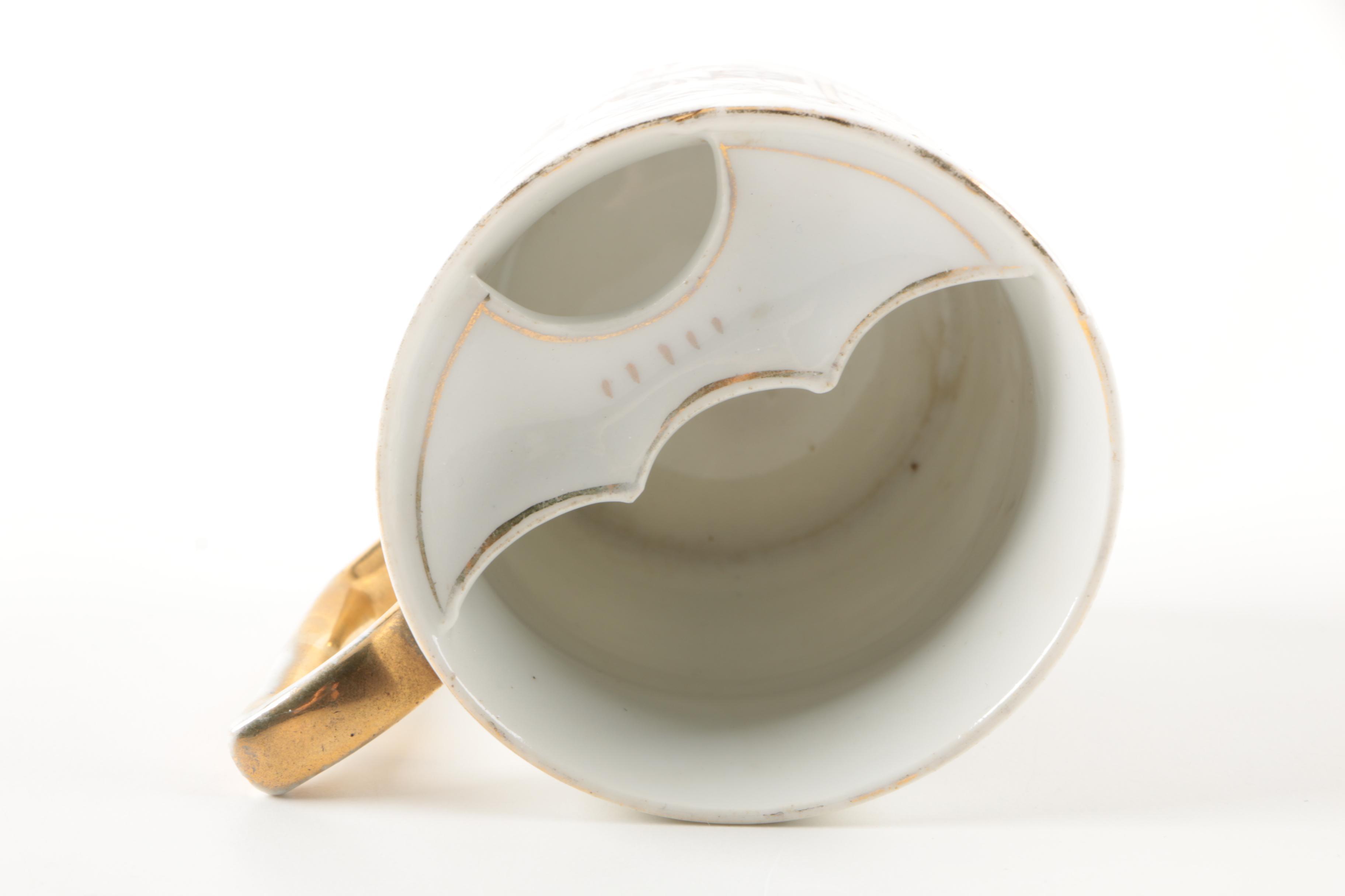 Vintage German Porcelain Mustache Mugs