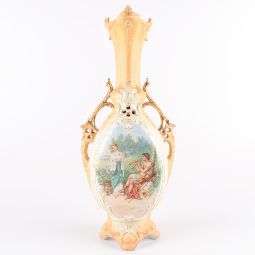 Antique Robert Hanke Austrian Porcelain Vase