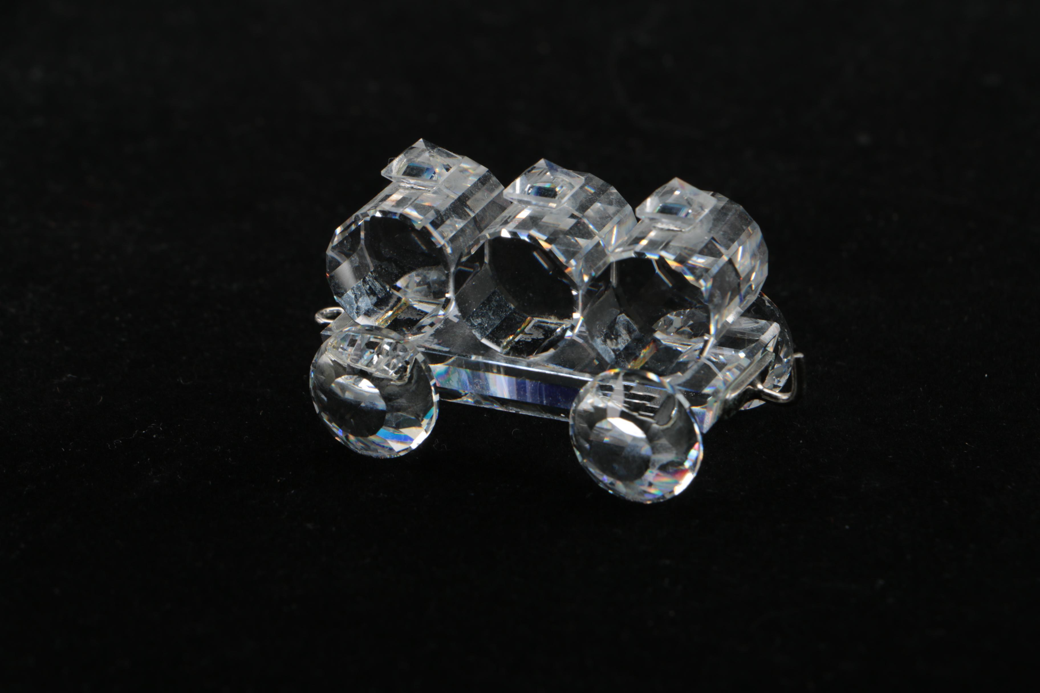 Swarovski "When We Were Young" Crystal Toy Train Set with Mirror Base