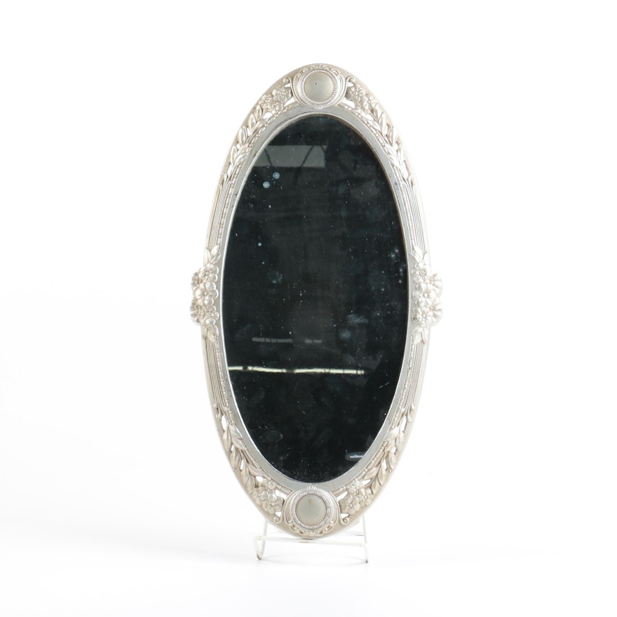 Metal Framed Oval Plateau Mirror