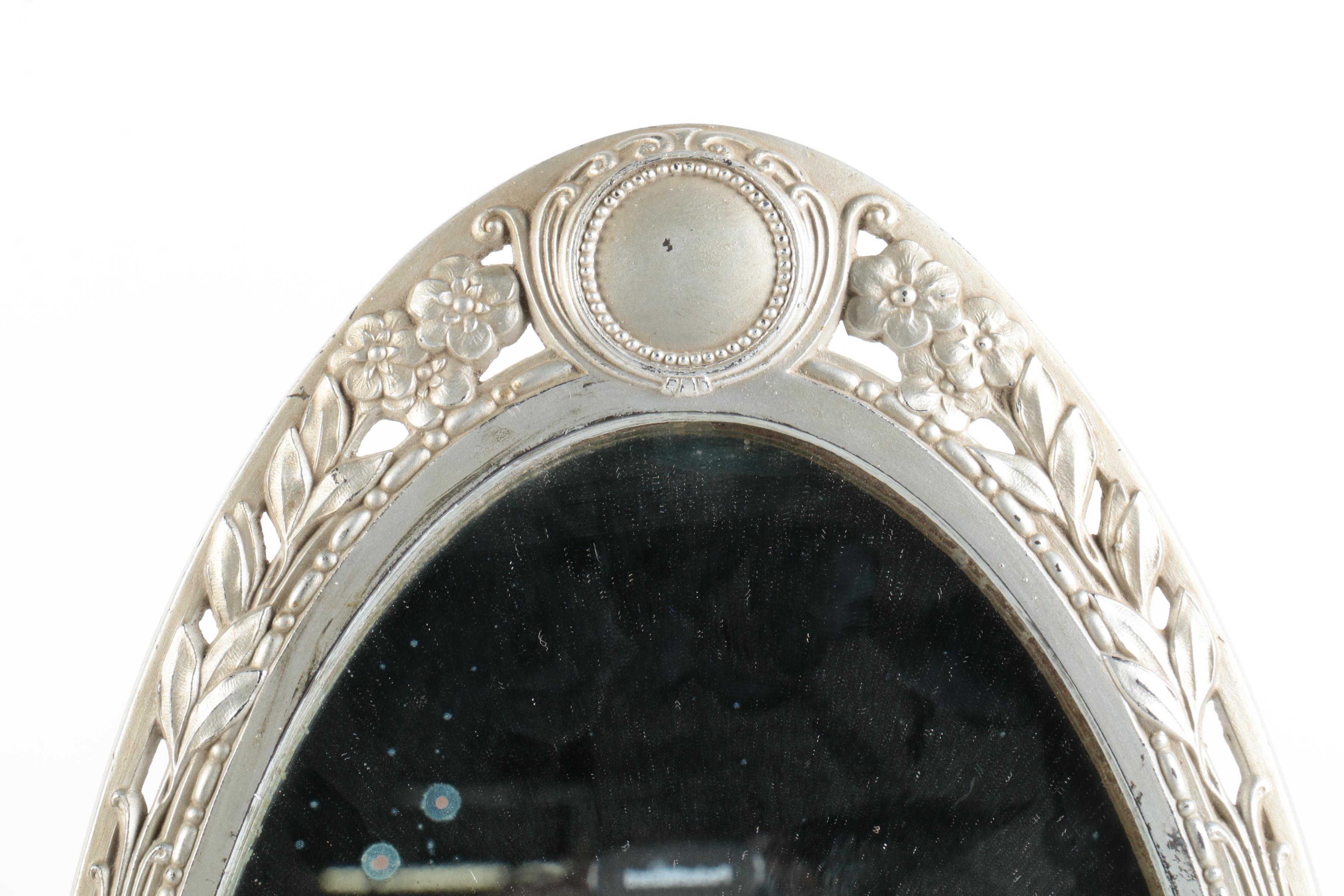 Metal Framed Oval Plateau Mirror