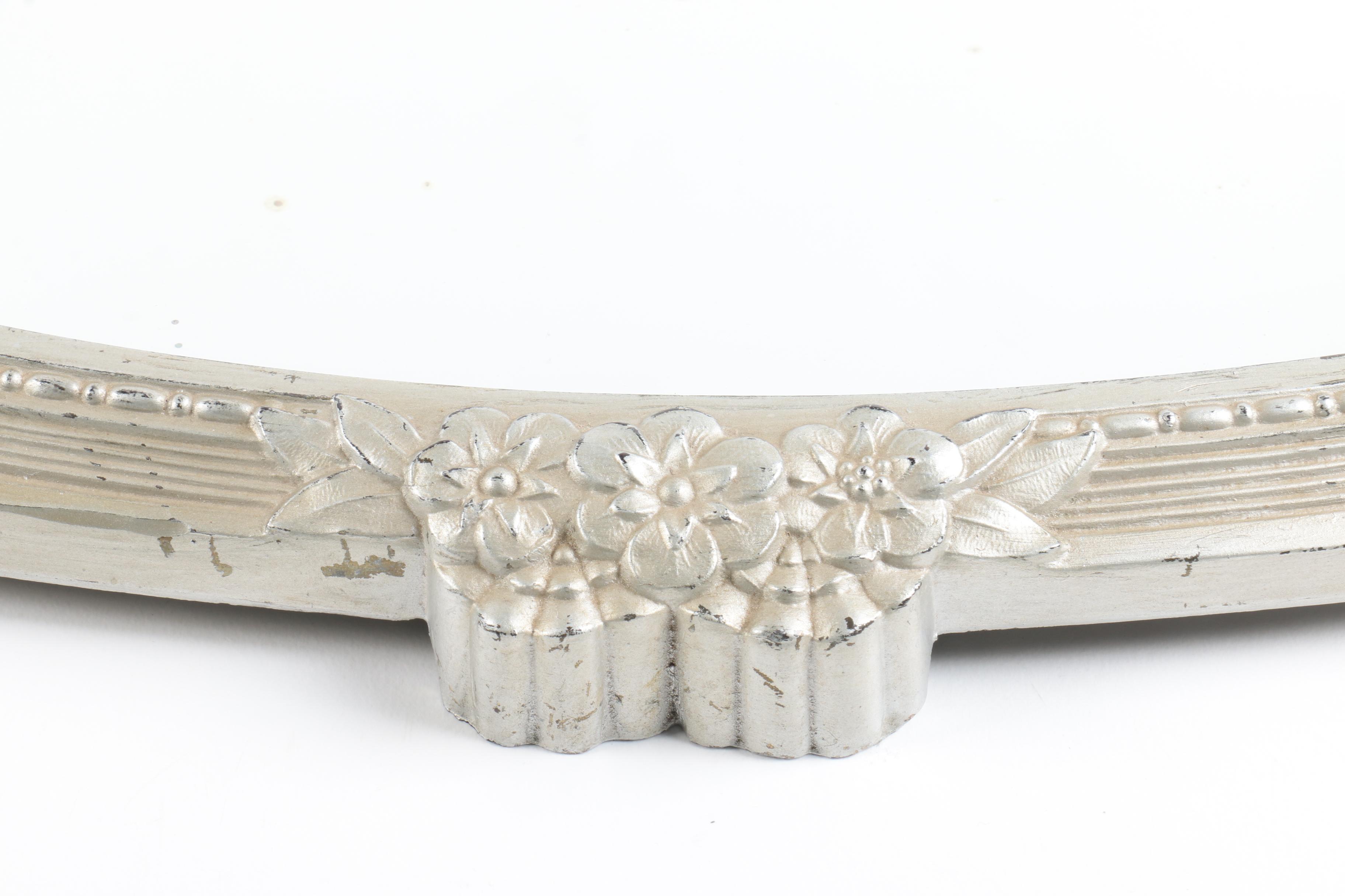 Metal Framed Oval Plateau Mirror