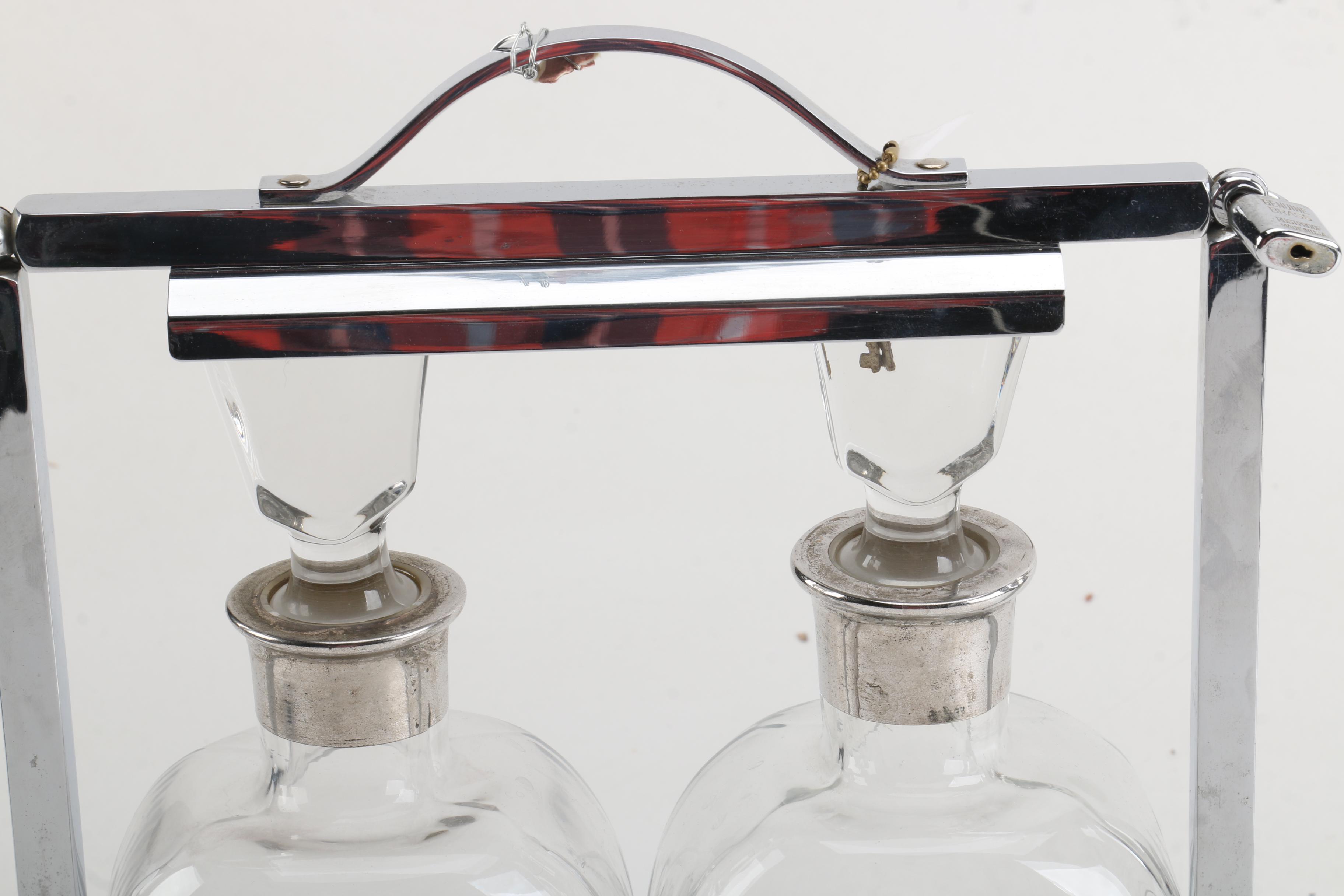 Georges Briard Silver Overlay Decanters with Tantalus
