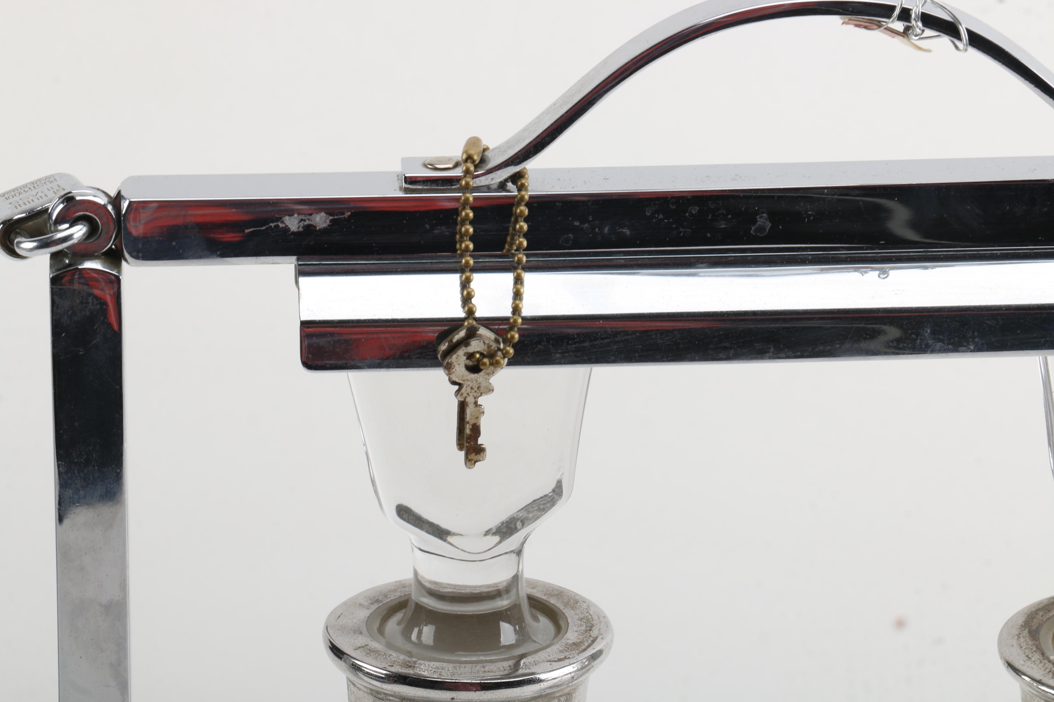 Georges Briard Silver Overlay Decanters with Tantalus