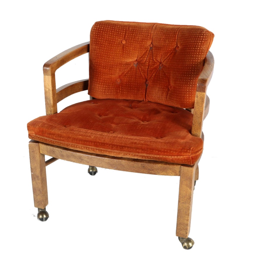 Mid Century Modern Pecan Lounge Chair
