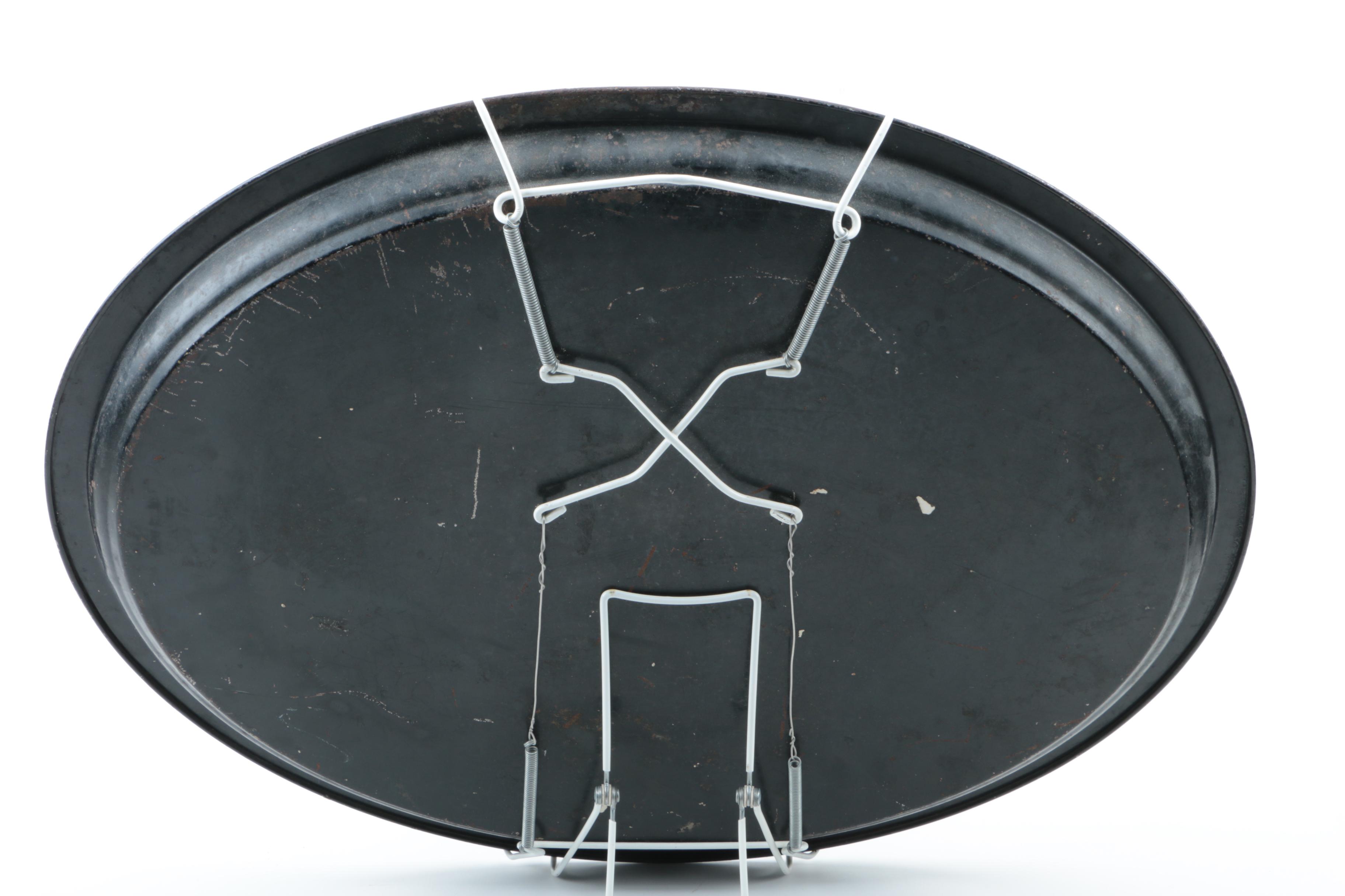 Metal Serving Tray with Floral Design