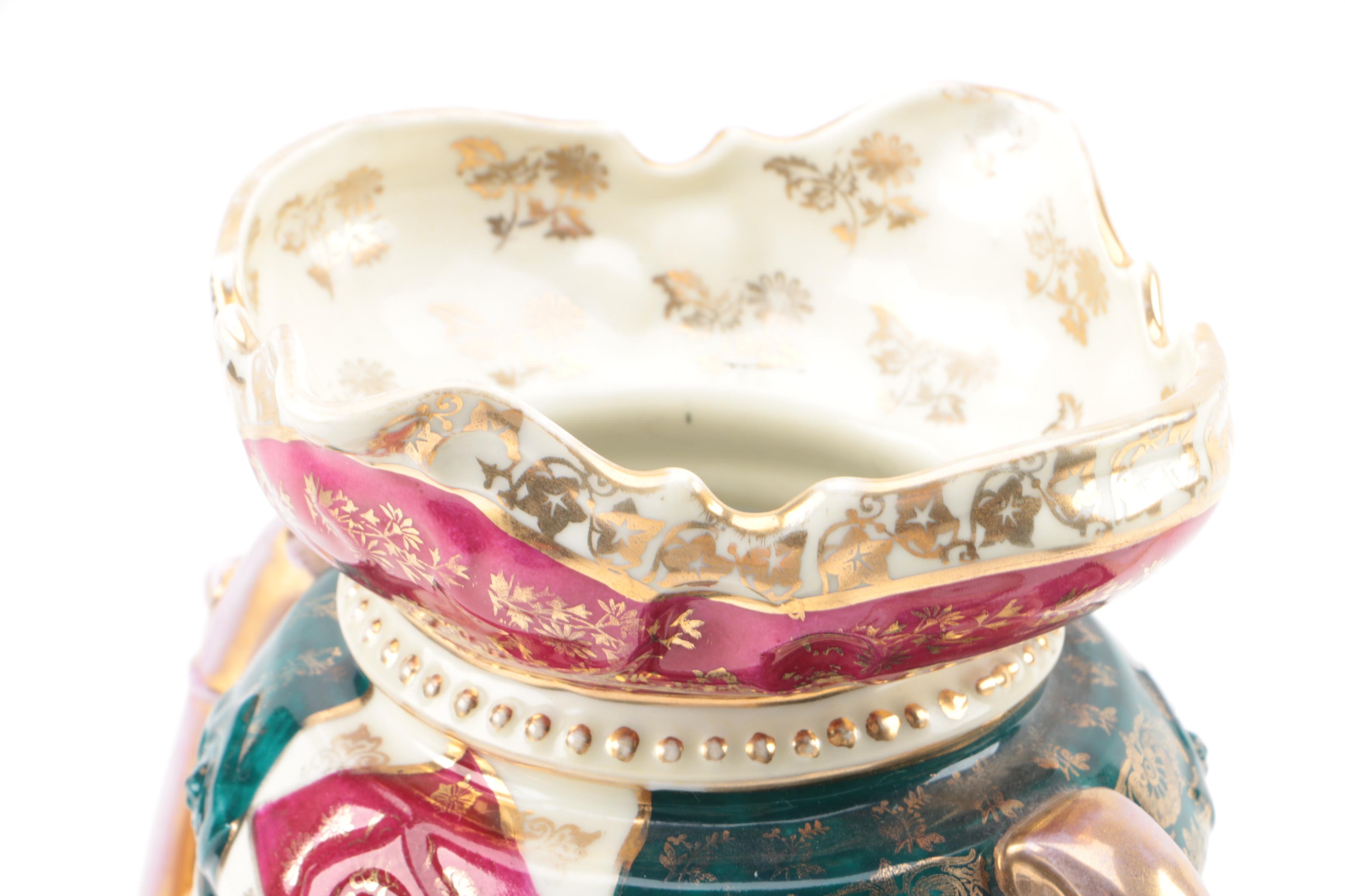 Ackermann and Fritze Royal Vienna Style Porcelain Urn