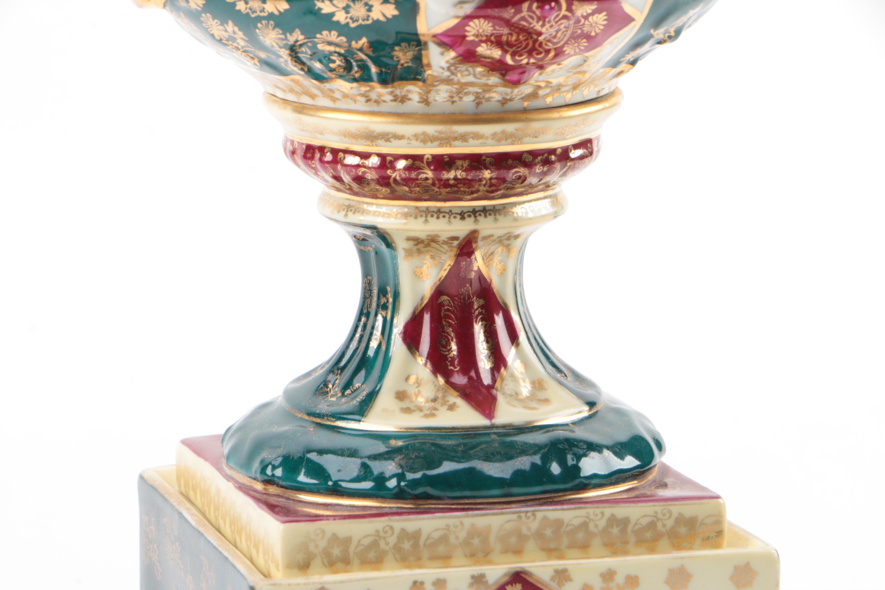 Ackermann and Fritze Royal Vienna Style Porcelain Urn