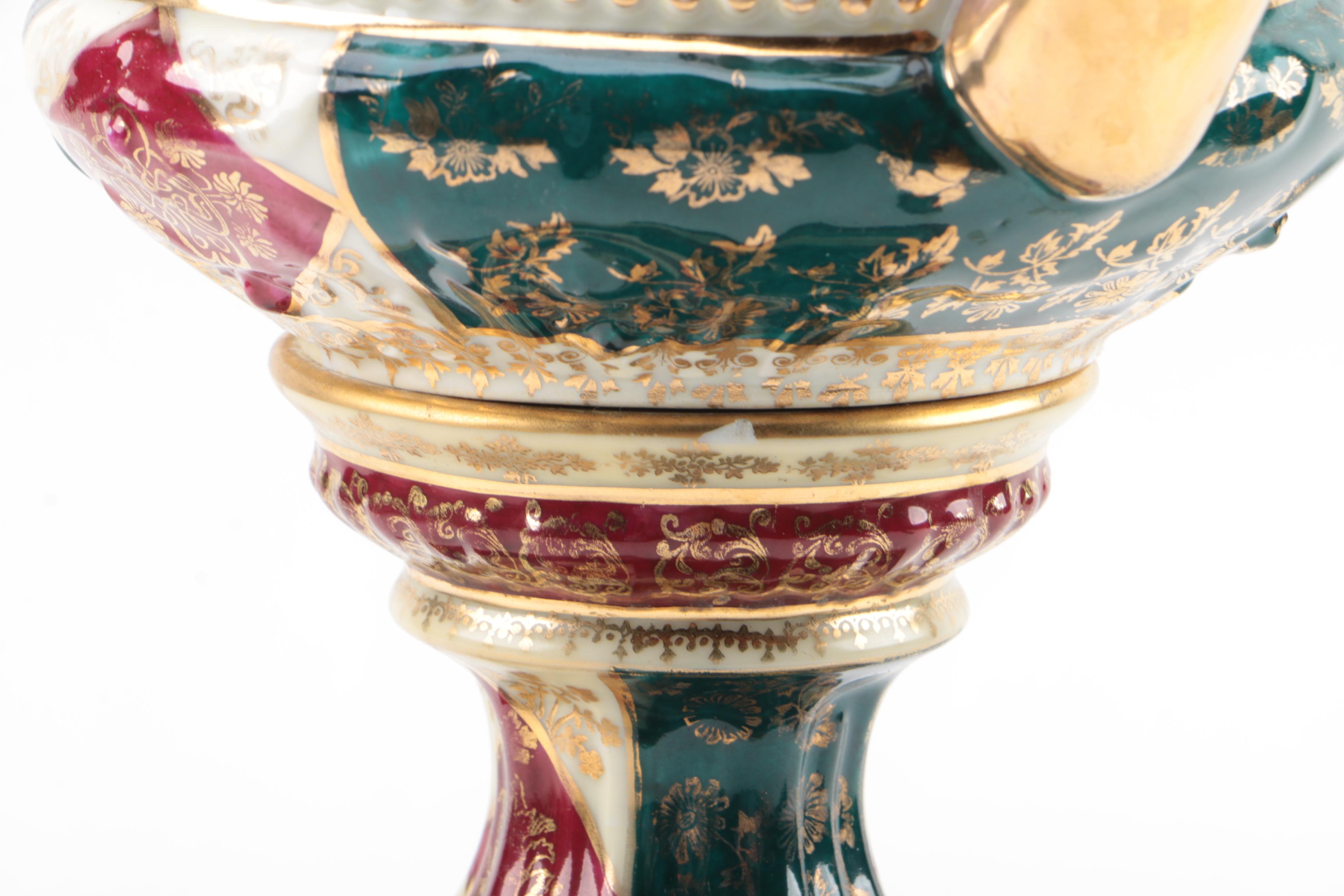Ackermann and Fritze Royal Vienna Style Porcelain Urn