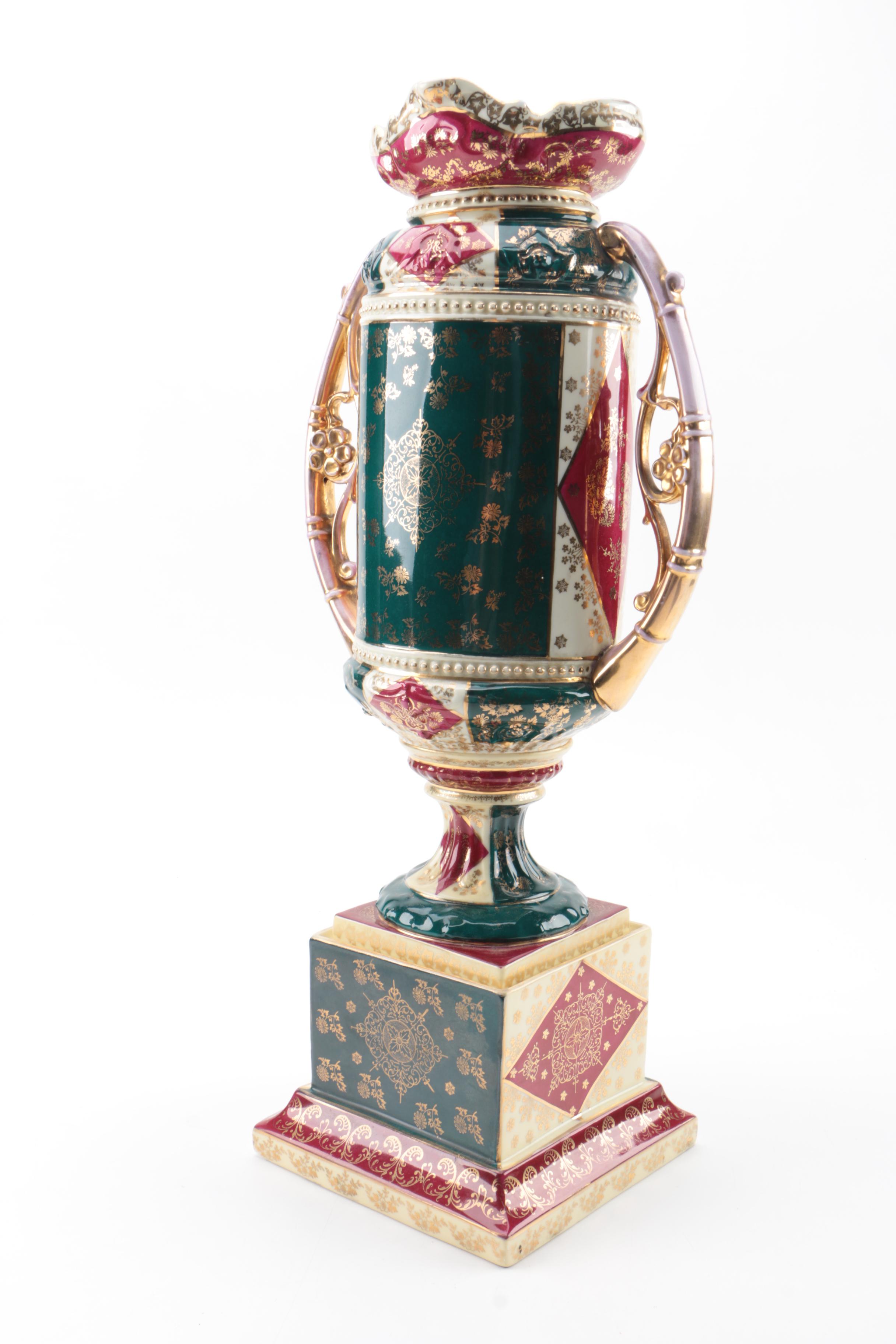 Ackermann and Fritze Royal Vienna Style Porcelain Urn