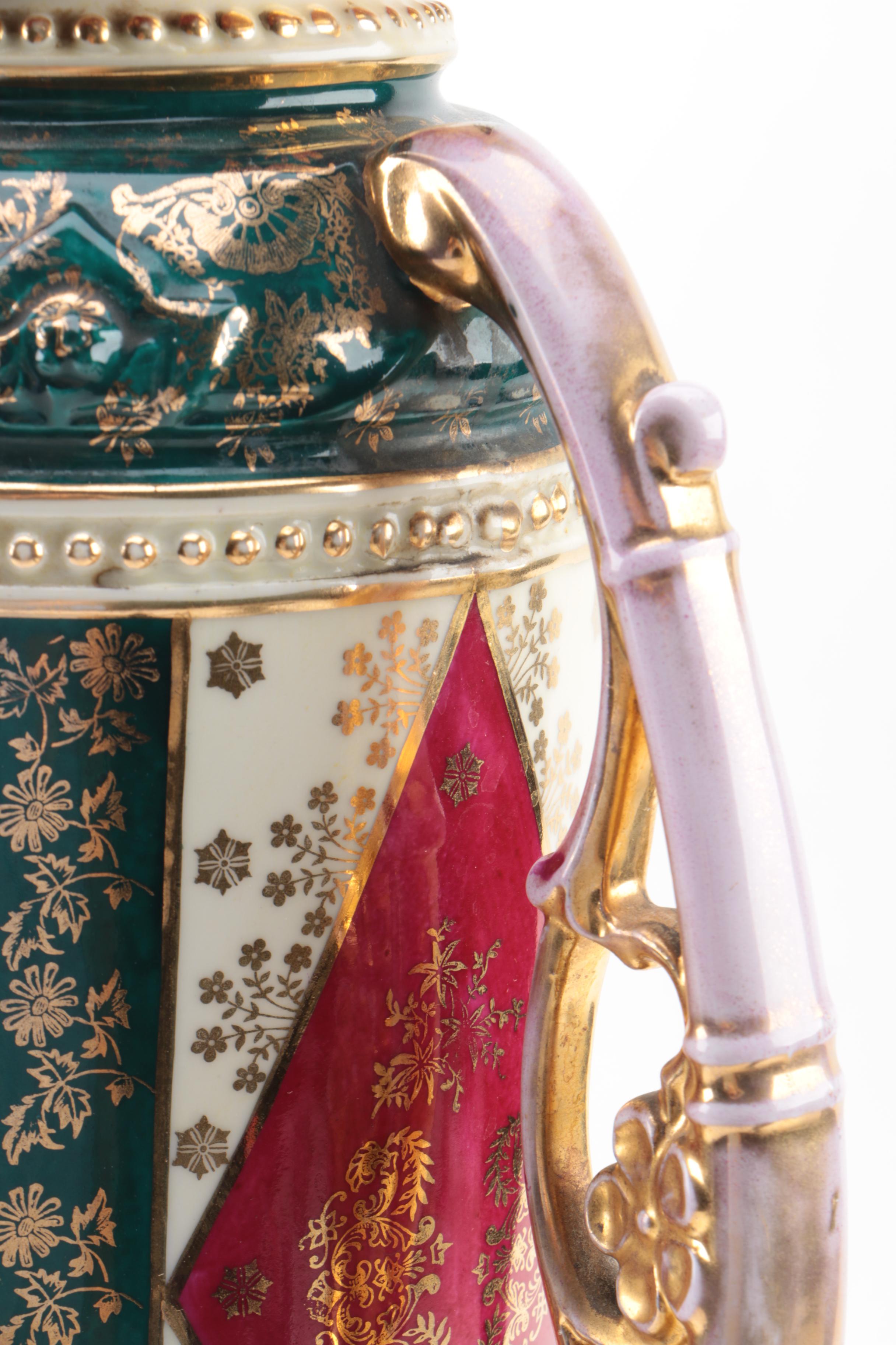 Ackermann and Fritze Royal Vienna Style Porcelain Urn