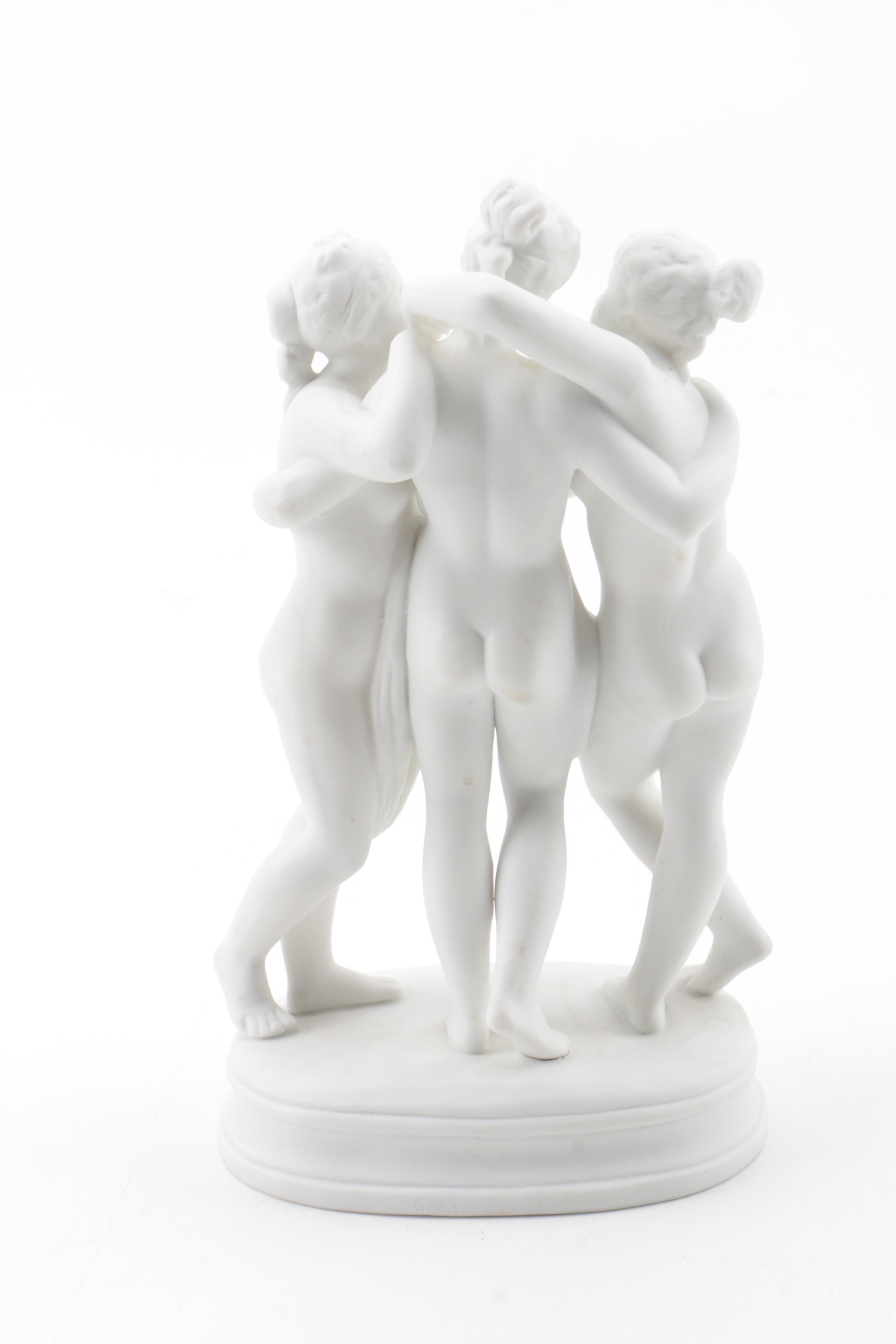 Bisque Reproduction  After The "Three Graces of Canova"