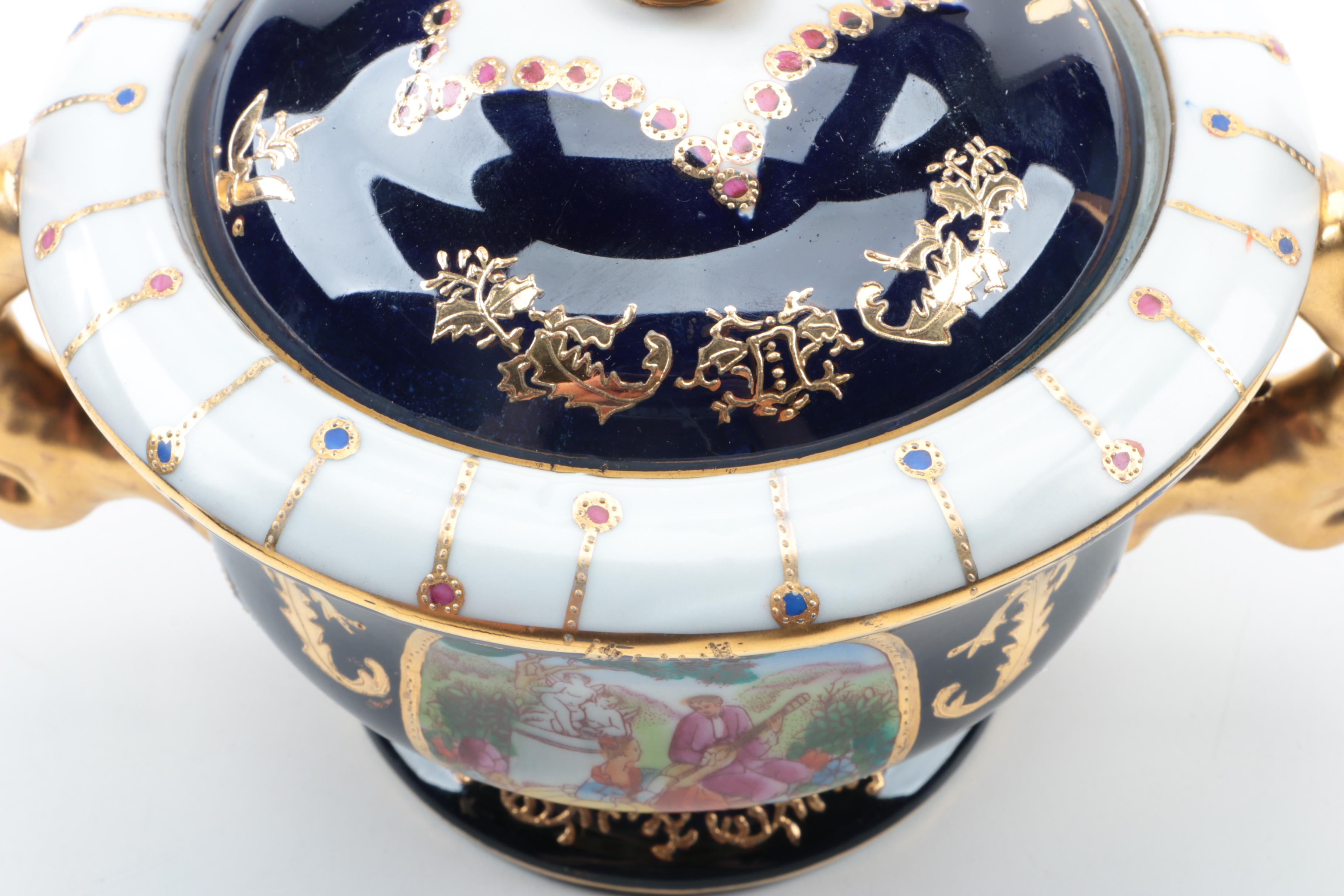 Sèvres Style Porcelain Covered Jar