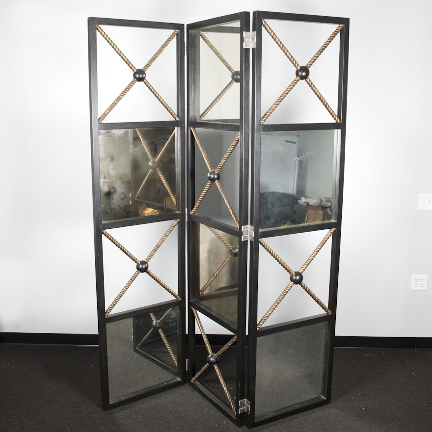 Contemporary Mirrored Folding Screen