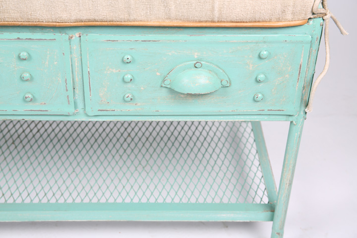 Contemporary "Julianne" Metal Bench from The Barrel Shack