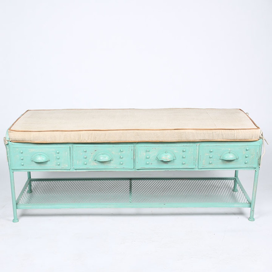 Contemporary "Julianne" Metal Bench from The Barrel Shack