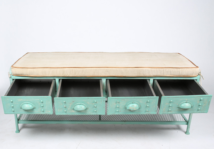 Contemporary "Julianne" Metal Bench from The Barrel Shack