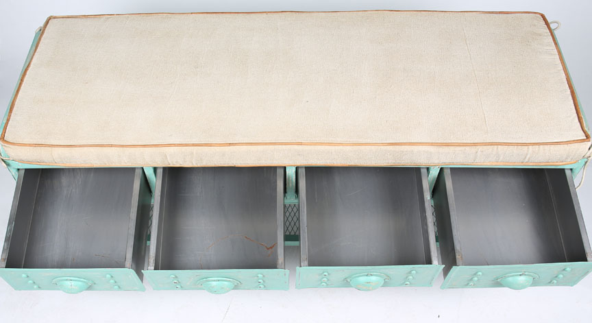 Contemporary "Julianne" Metal Bench from The Barrel Shack