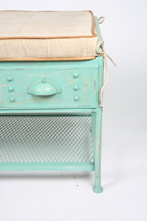 Contemporary "Julianne" Metal Bench from The Barrel Shack