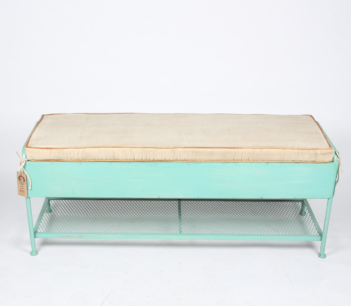 Contemporary "Julianne" Metal Bench from The Barrel Shack