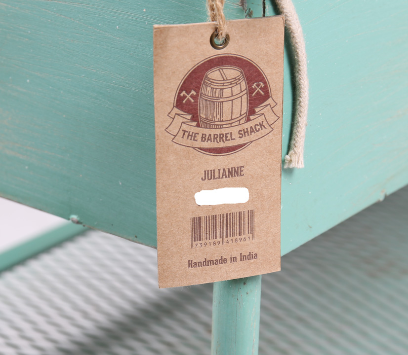 Contemporary "Julianne" Metal Bench from The Barrel Shack