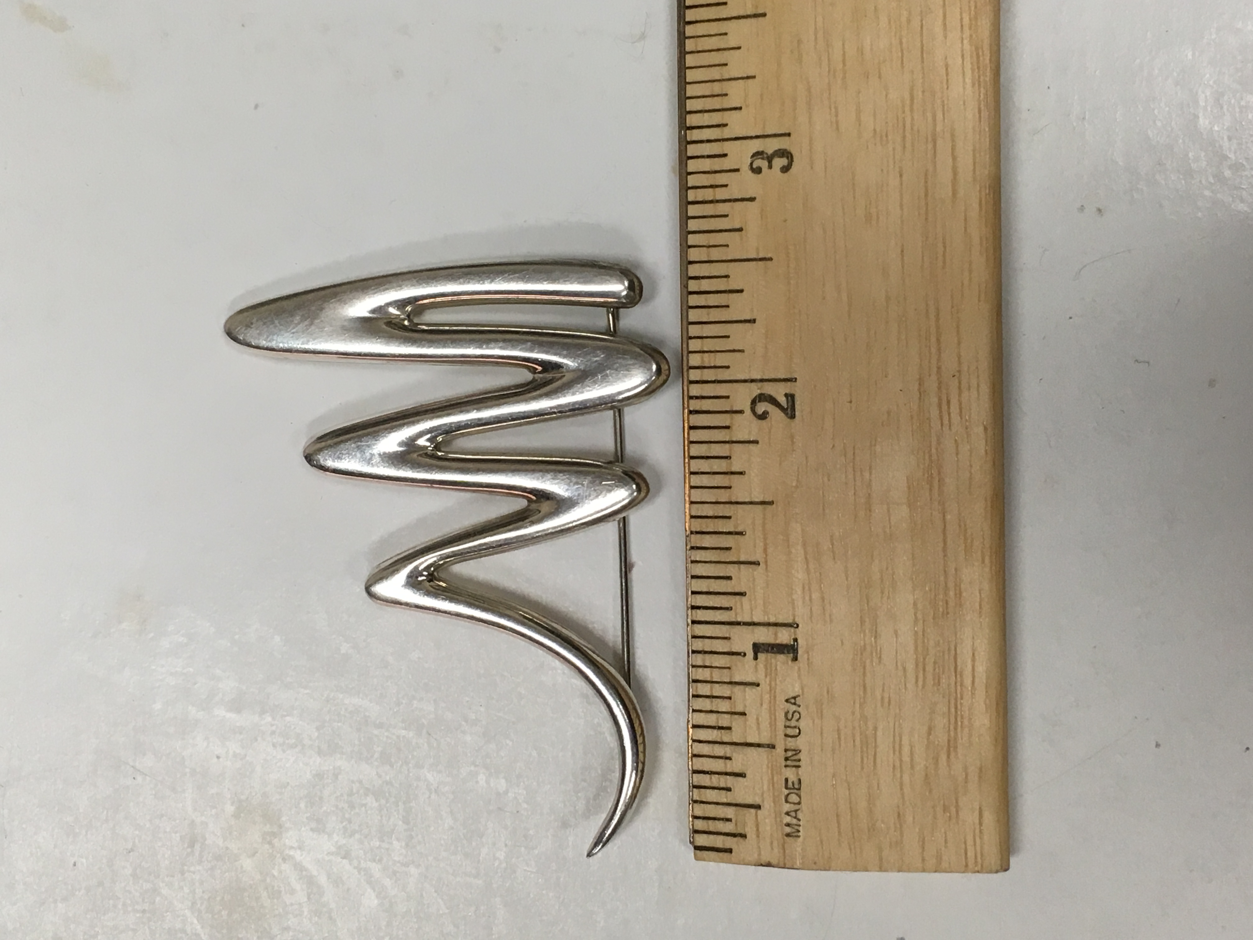 Paloma Picasso for Tiffany and Co. Sterling Silver Zig Zag Brooch