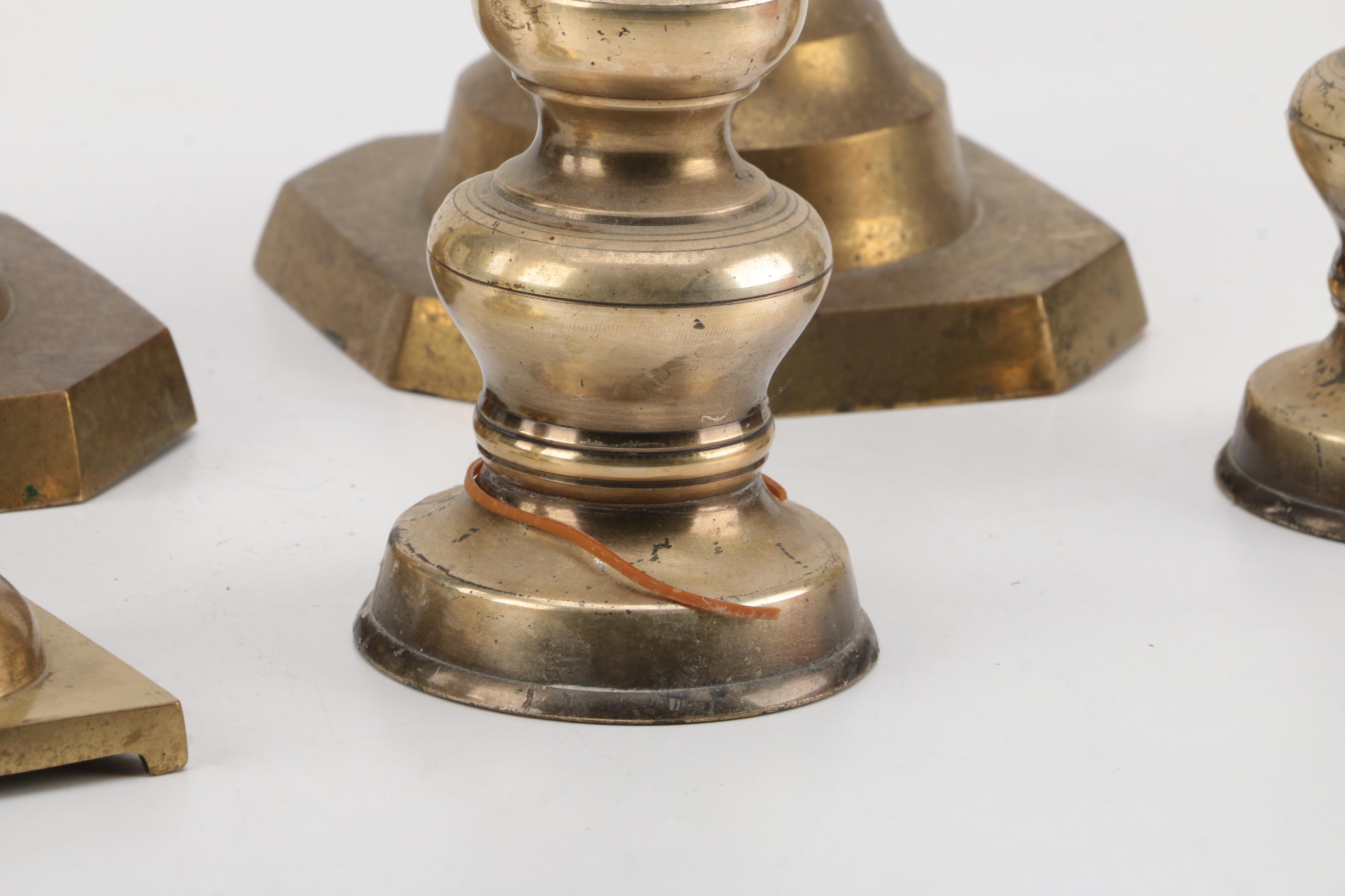 Brass and Push Up Candlesticks