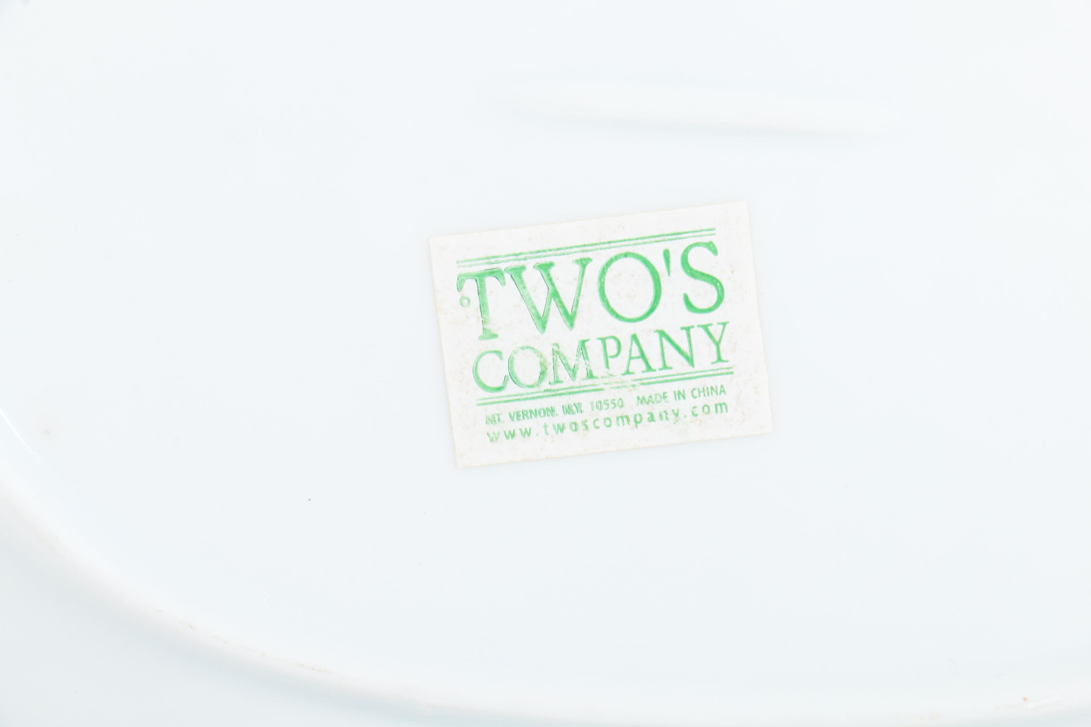 Two's Company Decorative Plates with Ribbon
