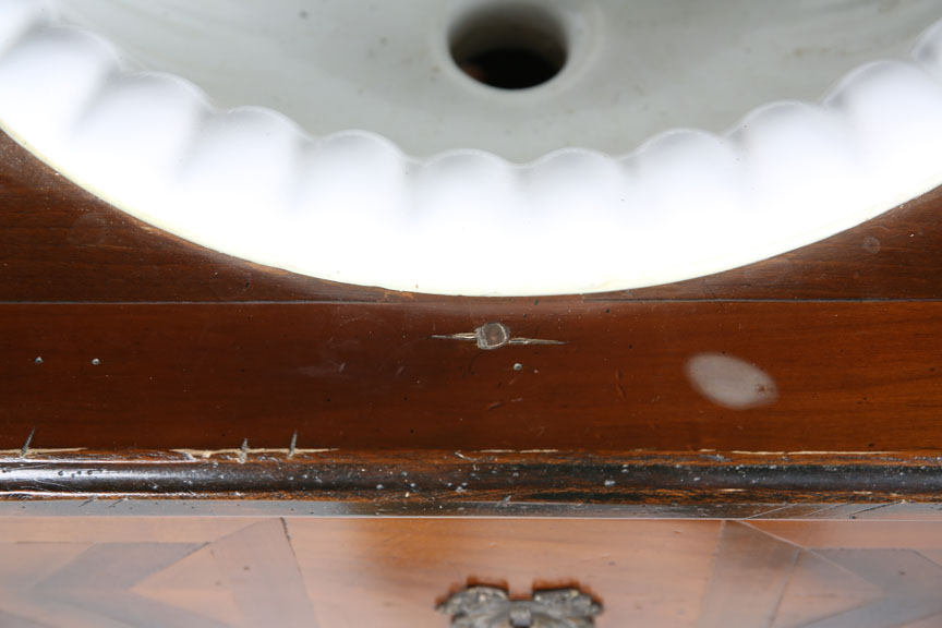 Antique French Chest by De Bournay Re-Purposed into Sink Cabinet