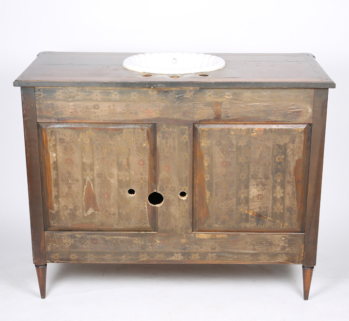 Antique French Chest by De Bournay Re-Purposed into Sink Cabinet