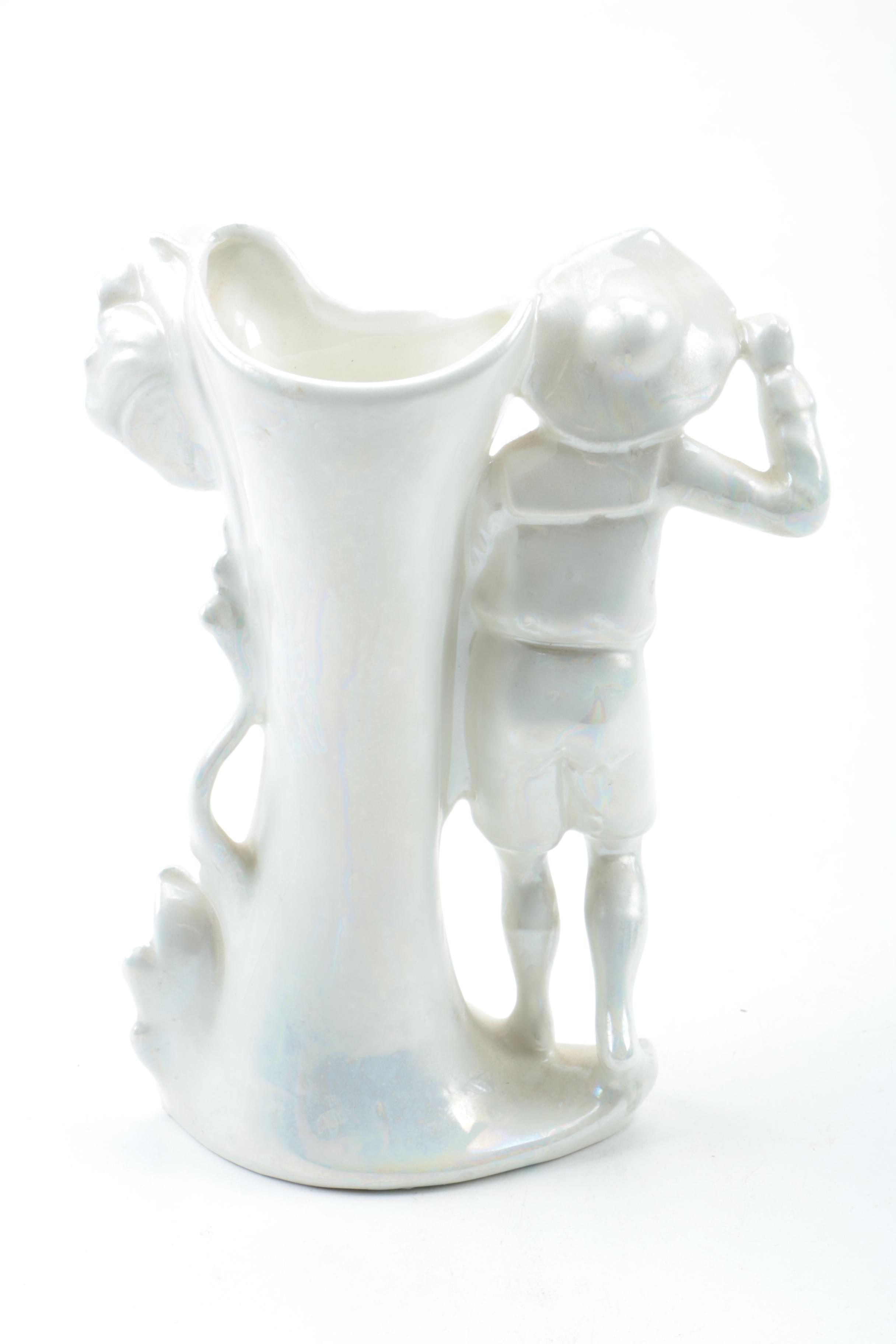 Pearlescent Porcelain Figural Spill Vases